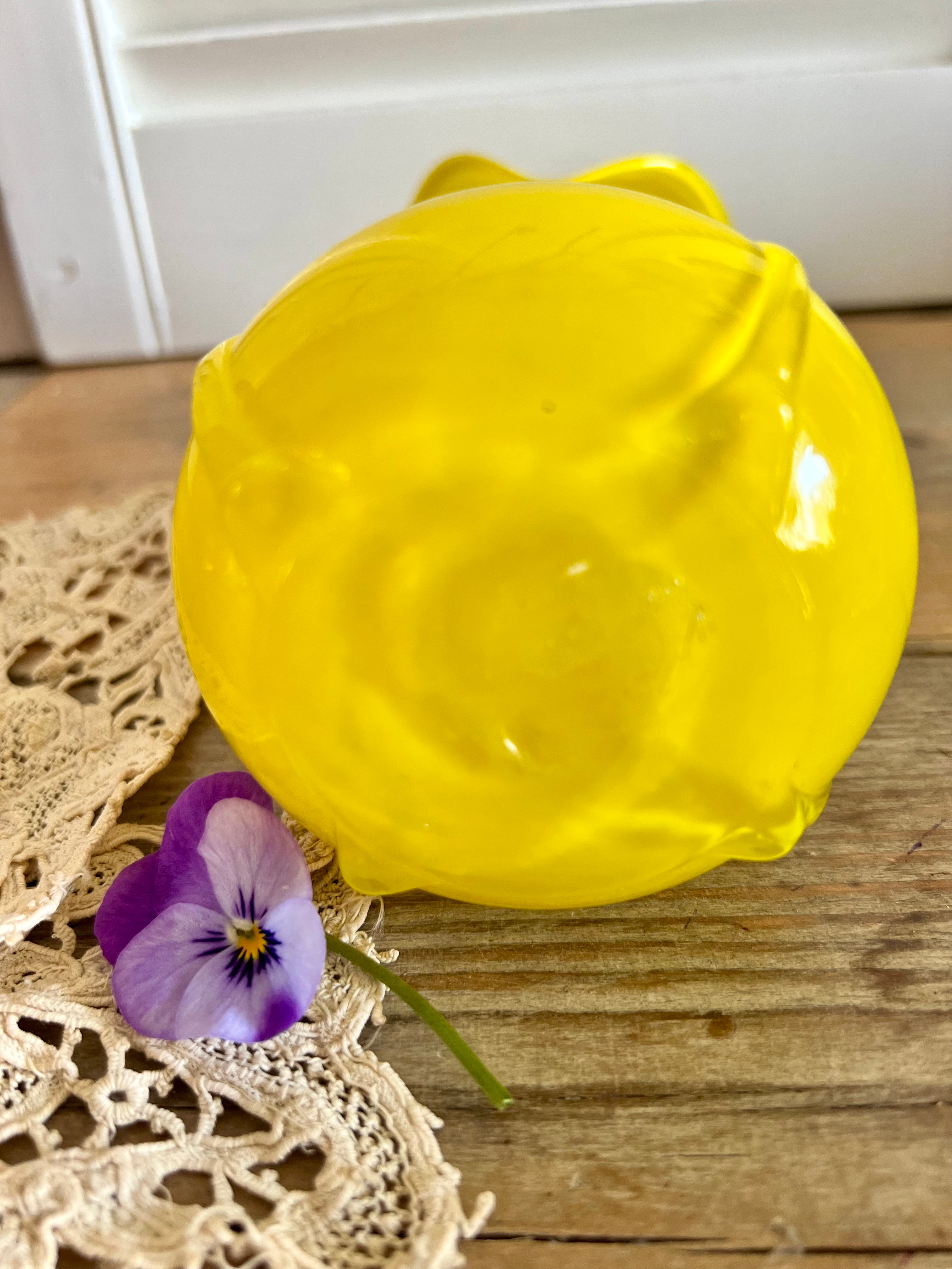 Gele Murano vaas met pontilmerk