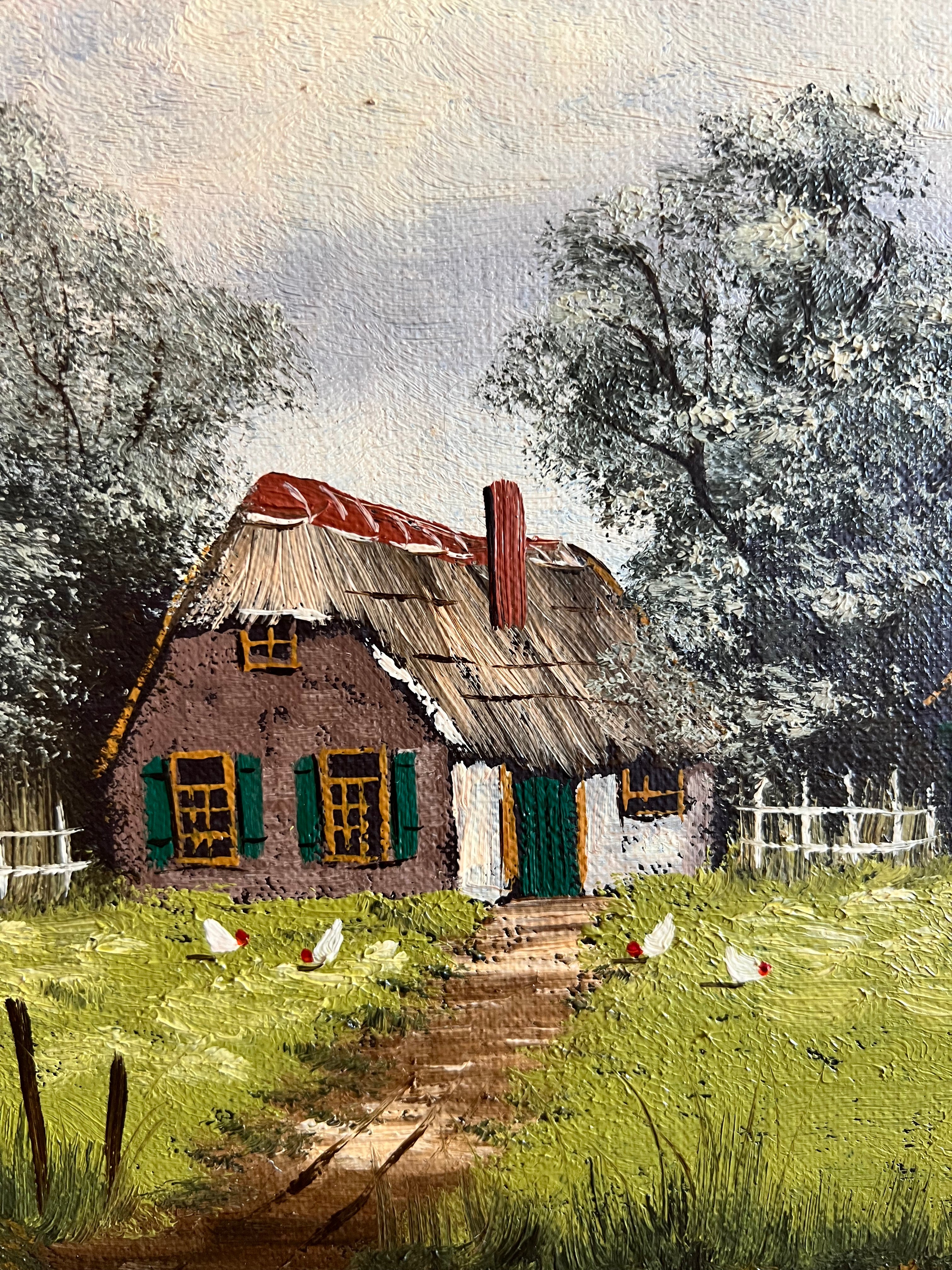 Schilderij boerderij vintage