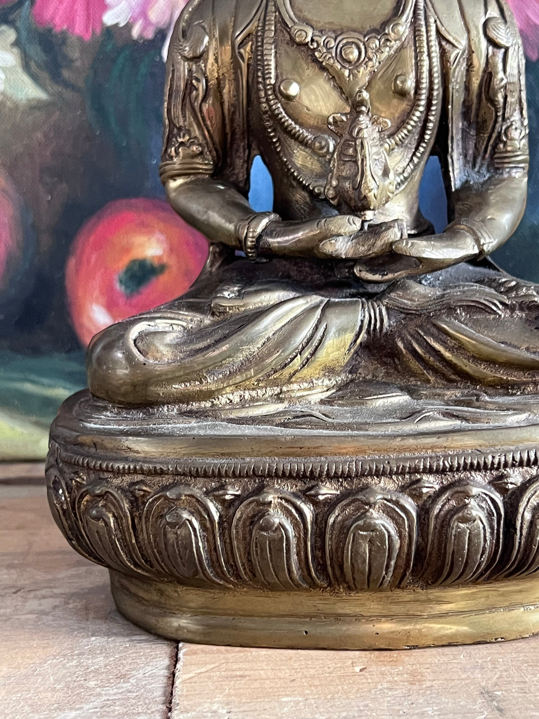 vintage Boeddha messing, Boeddhabeeld messing, messing Boeddha decoratie, spirituele decoratie vintage, oosterse beelden messing, Boeddhabeeld vintage, messing beeld Boeddha  