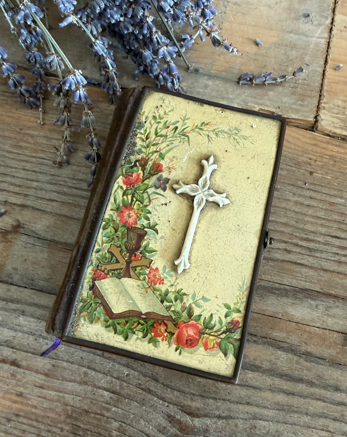 Antiek gebeden boekje, katholiek gebedenboek, oud kerkboekje, antiek handbijbeltje, God het Anker onzer Hoop, W. van Gulick, devotionalia, religieuze antiquiteiten, antiek religieusboek, gebeden boek ca. 1880, 1900, oud missaal, antique prayer book, Sofia&
