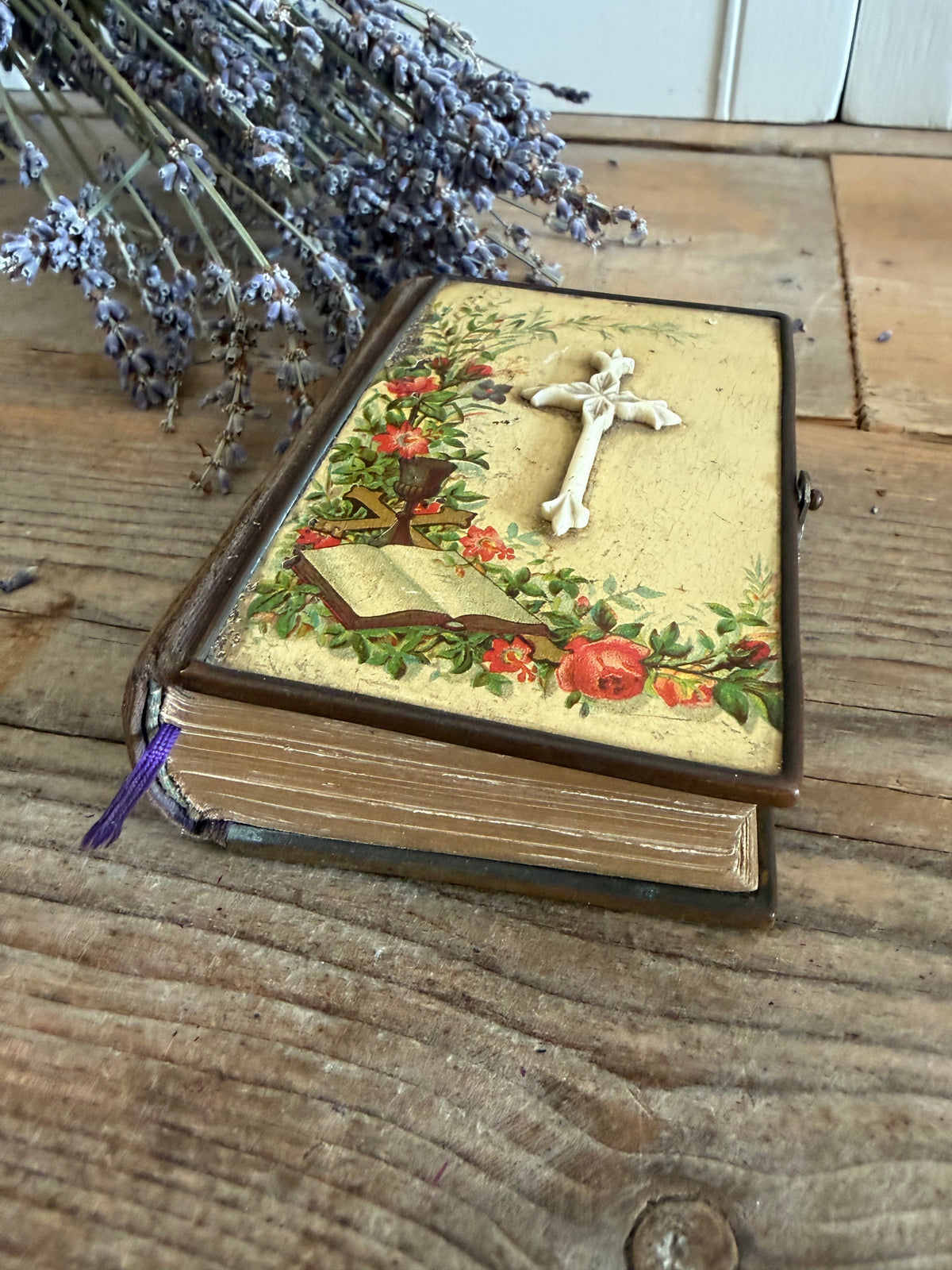 Antiek gebeden boekje, katholiek gebedenboek, oud kerkboekje, antiek handbijbeltje, God het Anker onzer Hoop, W. van Gulick, devotionalia, religieuze antiquiteiten, antiek religieusboek, gebeden boek ca. 1880, 1900, oud missaal, antique prayer book, Sofia&