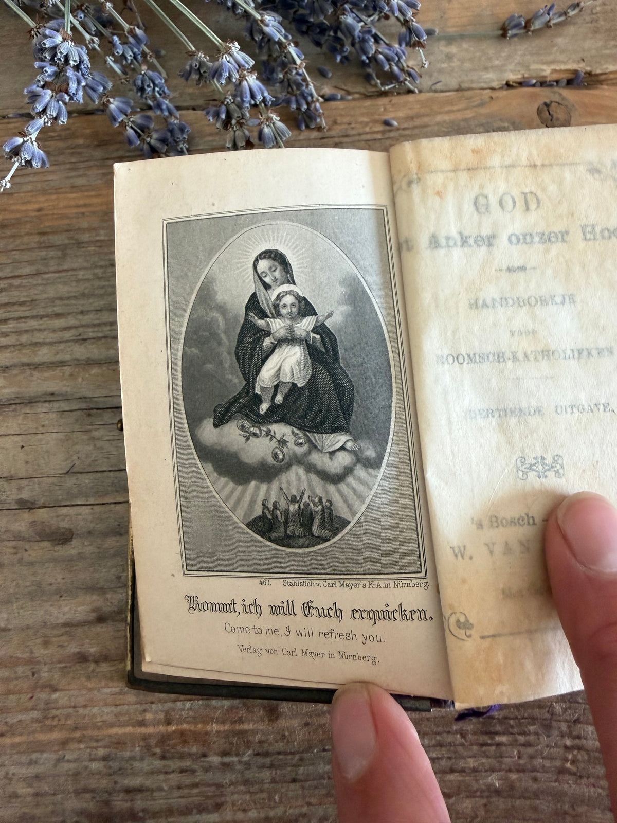 Antiek gebeden boekje, katholiek gebedenboek, oud kerkboekje, antiek handbijbeltje, God het Anker onzer Hoop, W. van Gulick, devotionalia, religieuze antiquiteiten, antiek religieusboek, gebeden boek ca. 1880, 1900, oud missaal, antique prayer book, Sofia&