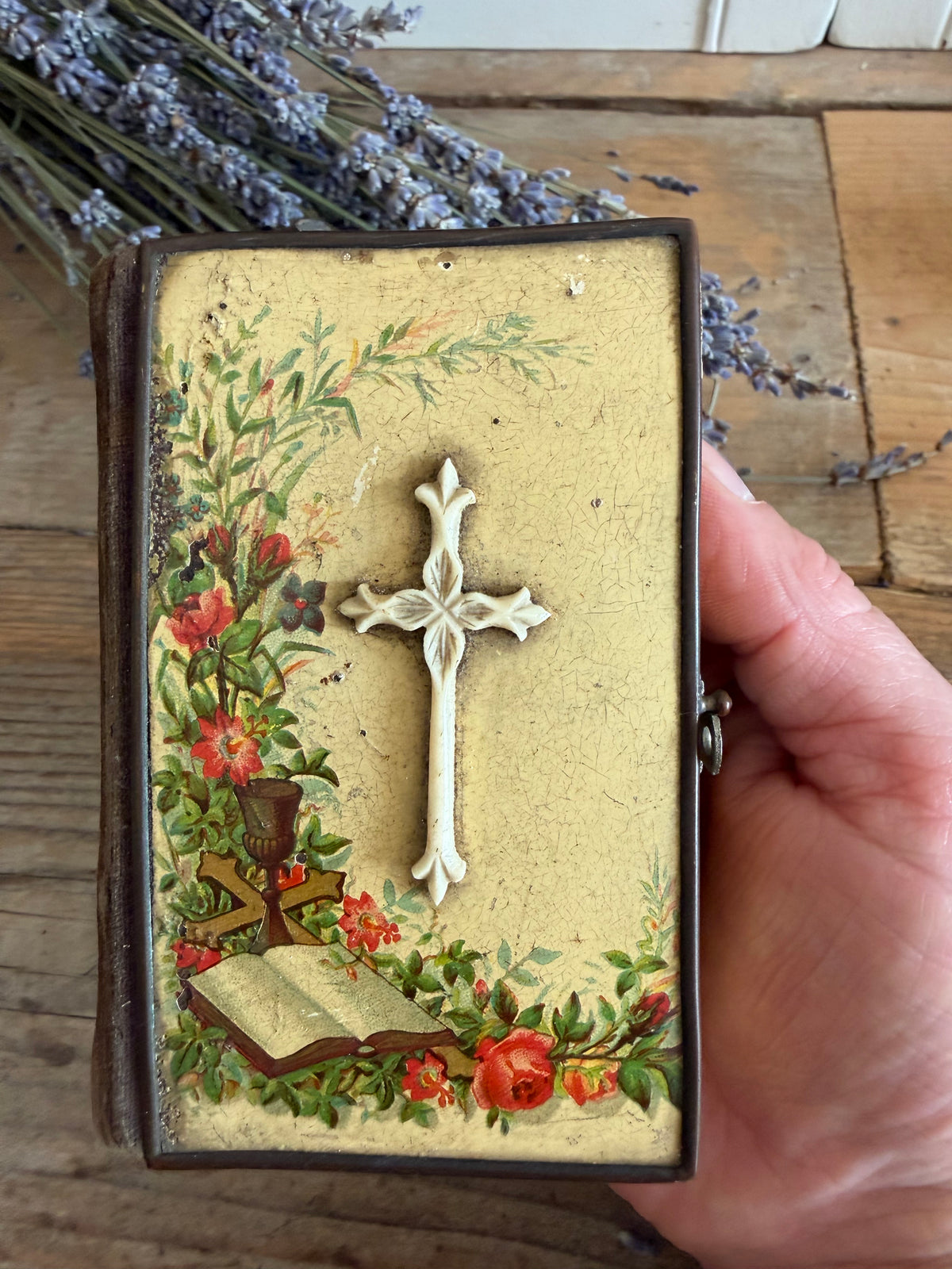 Antiek gebeden boekje, katholiek gebedenboek, oud kerkboekje, antiek handbijbeltje, God het Anker onzer Hoop, W. van Gulick, devotionalia, religieuze antiquiteiten, antiek religieusboek, gebeden boek ca. 1880, 1900, oud missaal, antique prayer book, Sofia&