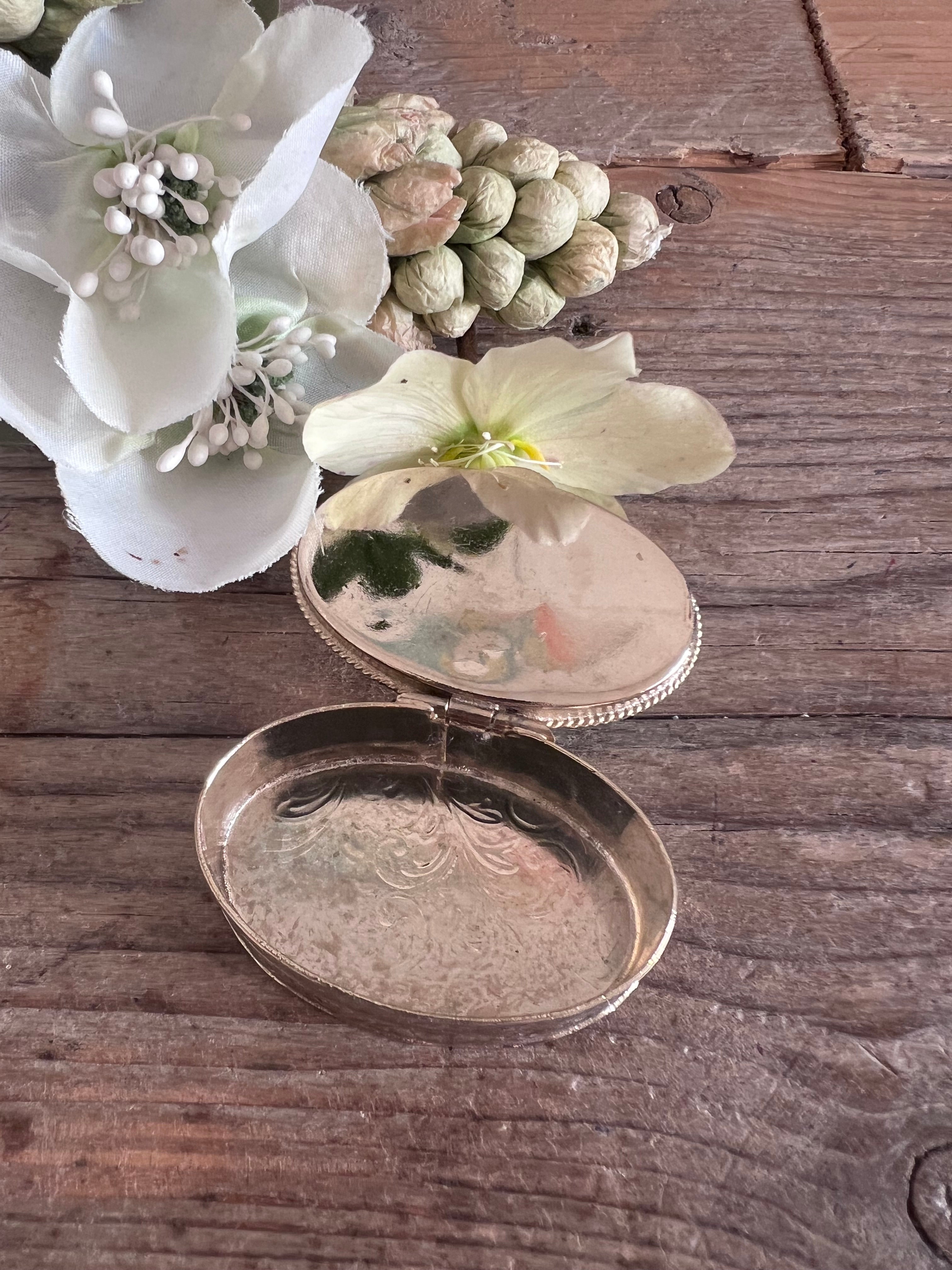 Micro mozaik pillendoosje groen, vintage pillendoosje groen