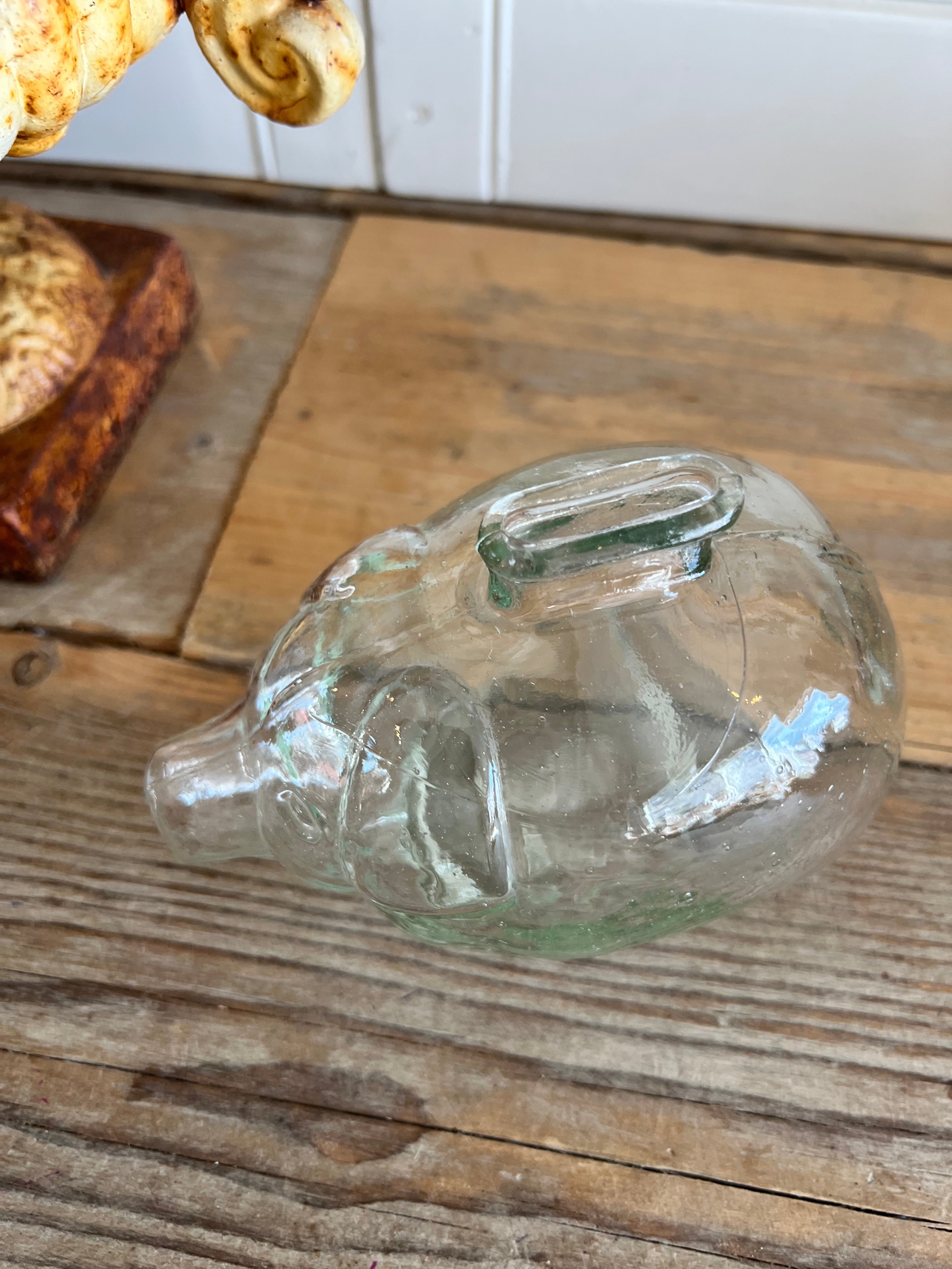 Vintage spaarvarken van glas