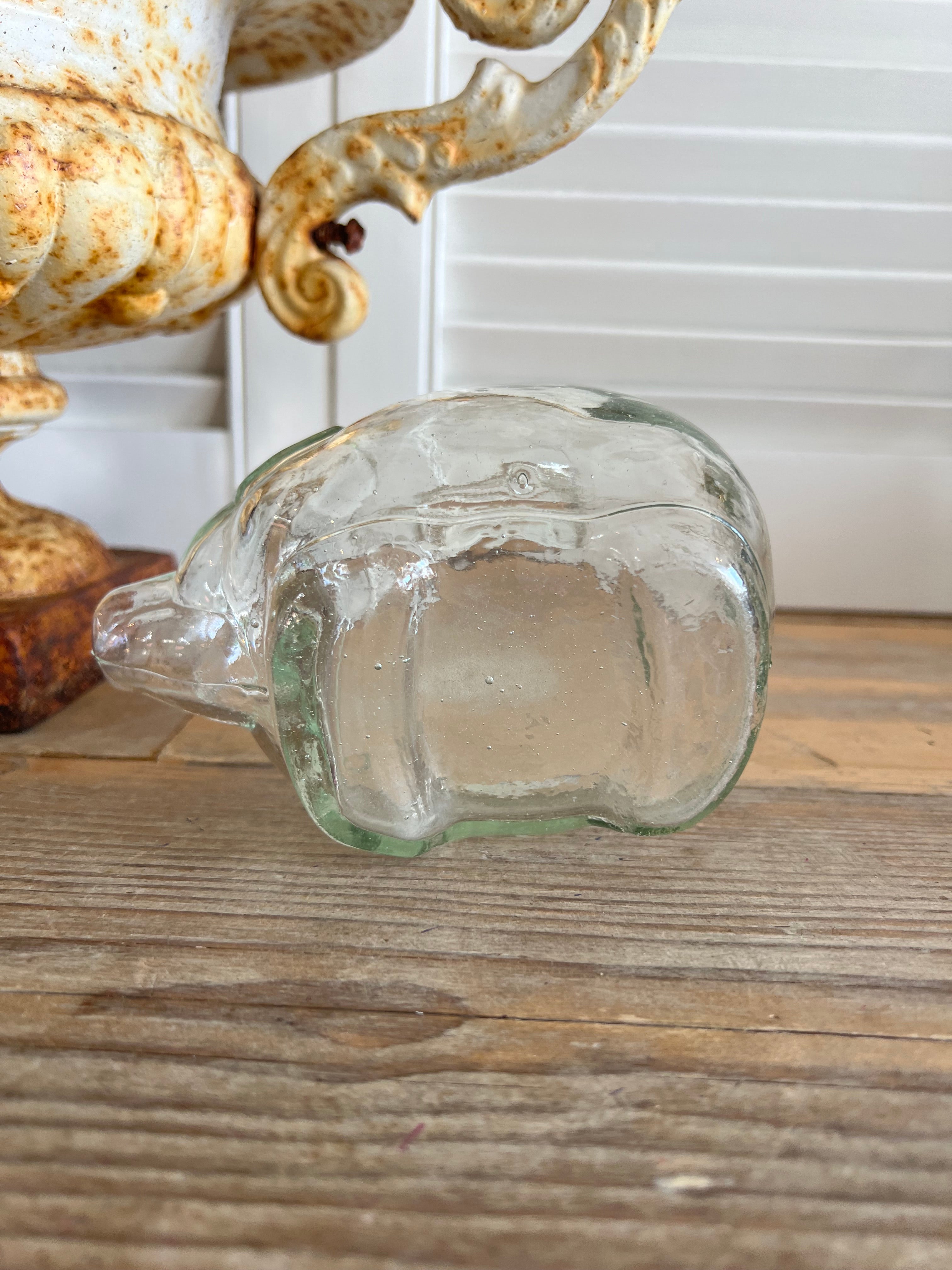 Vintage spaarvarken van glas