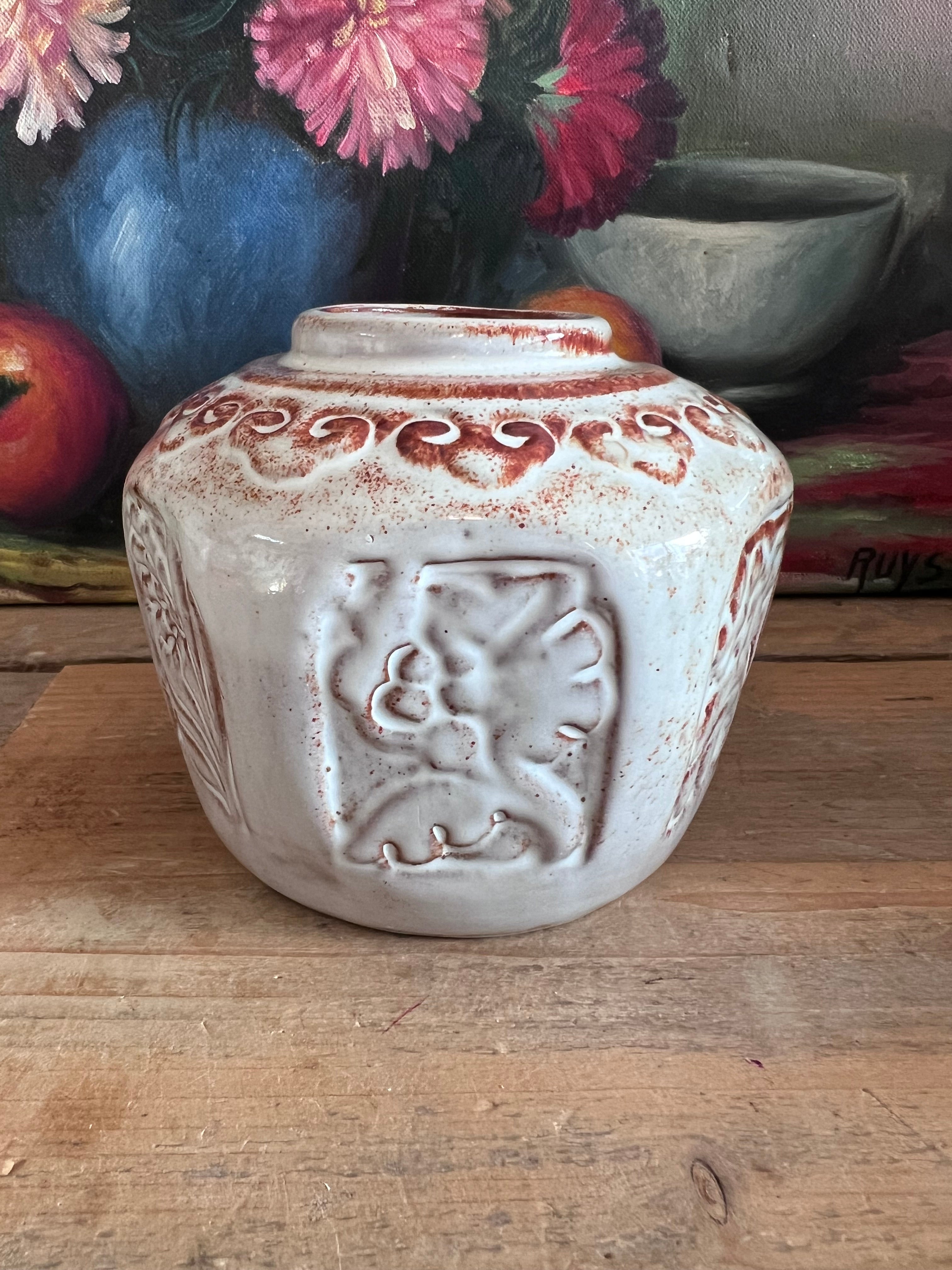 Mobach gemberpot model 080, Mobach aardewerk, vintage gemberpot, Nederlands keramiek, Mobach keramiek, model 080 gemberpot, handgemaakt aardewerk, Nederlandse gemberpot, Mobach collectie, typische Nederlandse keramiek.