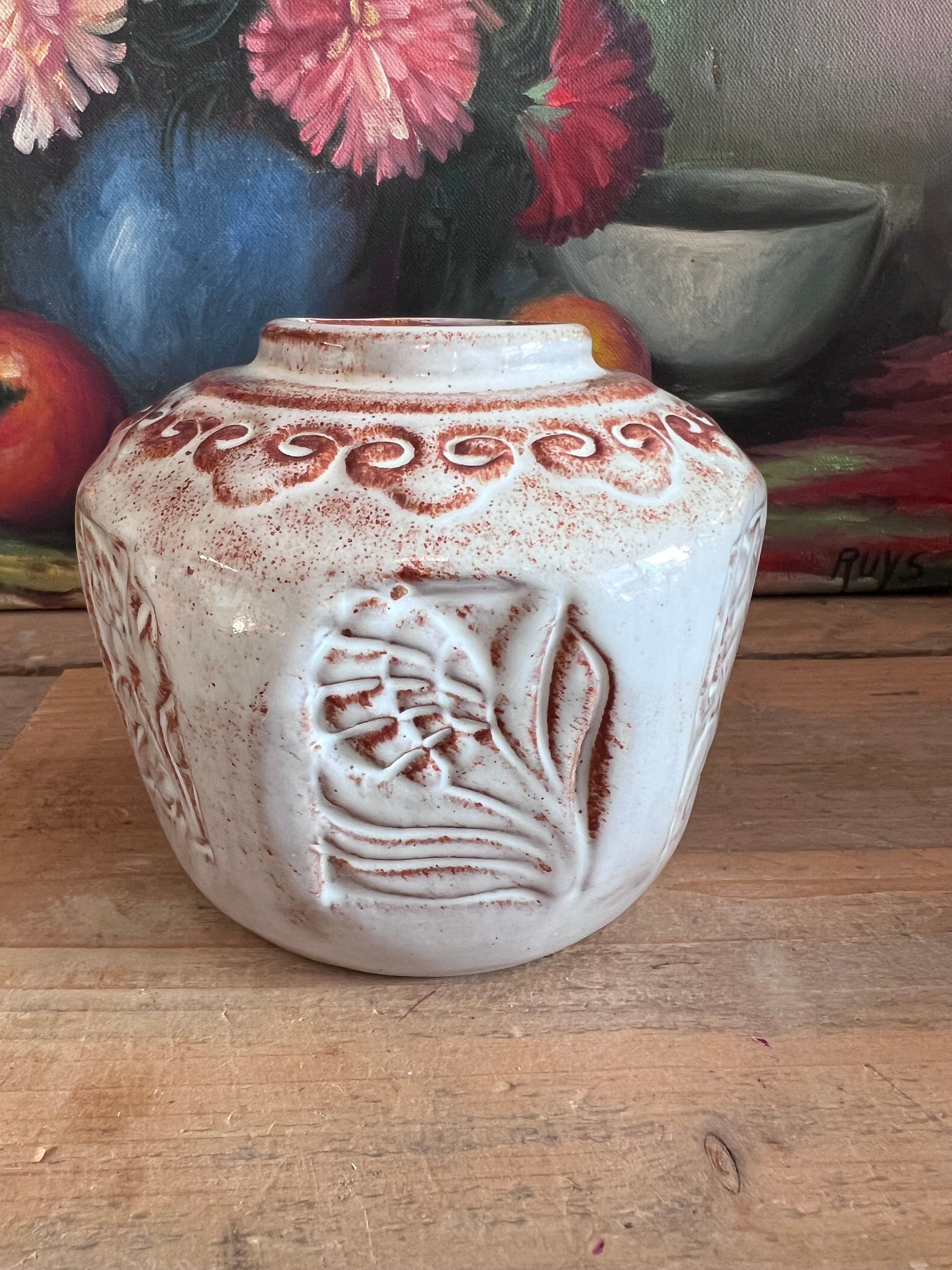 Mobach gemberpot model 080, Mobach aardewerk, vintage gemberpot, Nederlands keramiek, Mobach keramiek, model 080 gemberpot, handgemaakt aardewerk, Nederlandse gemberpot, Mobach collectie, typische Nederlandse keramiek.