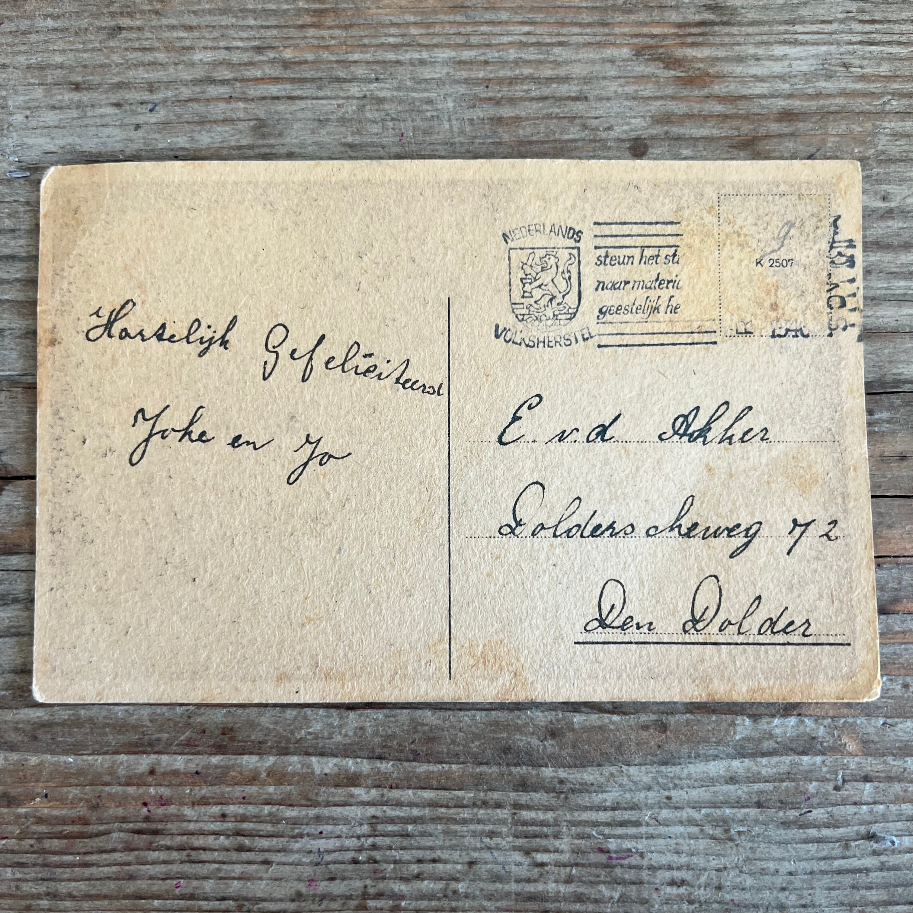 Vintage kaart uit de jaren 40/50 met rozen
