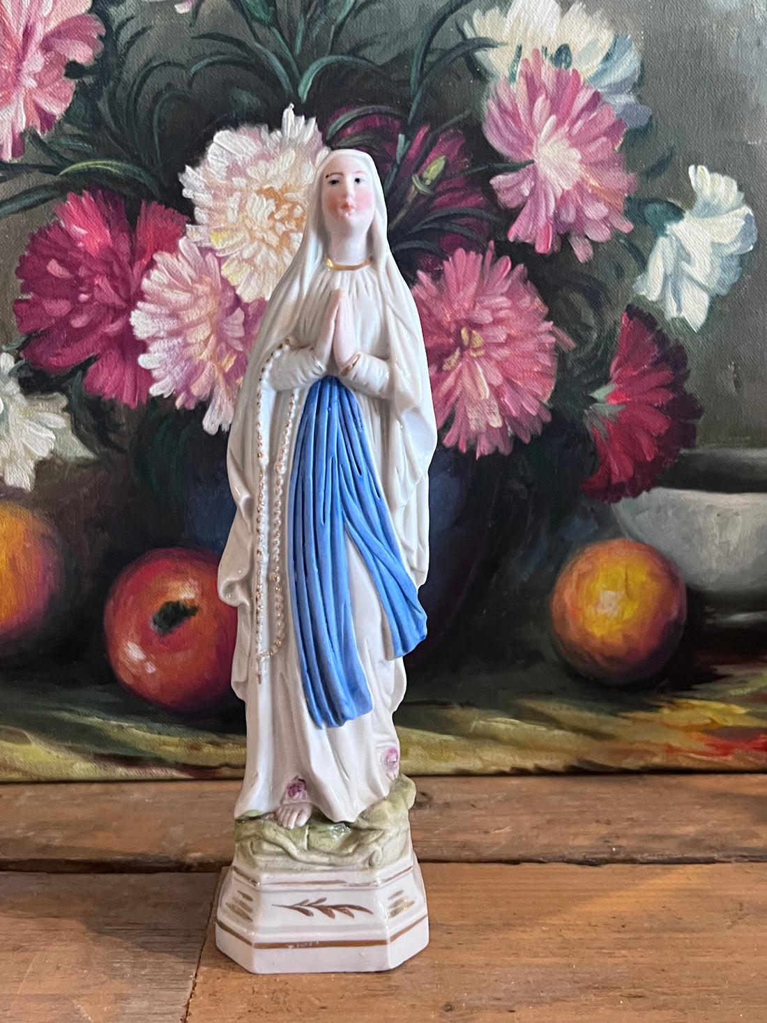 Vintage Maria de Lourdes beeldje van porselein