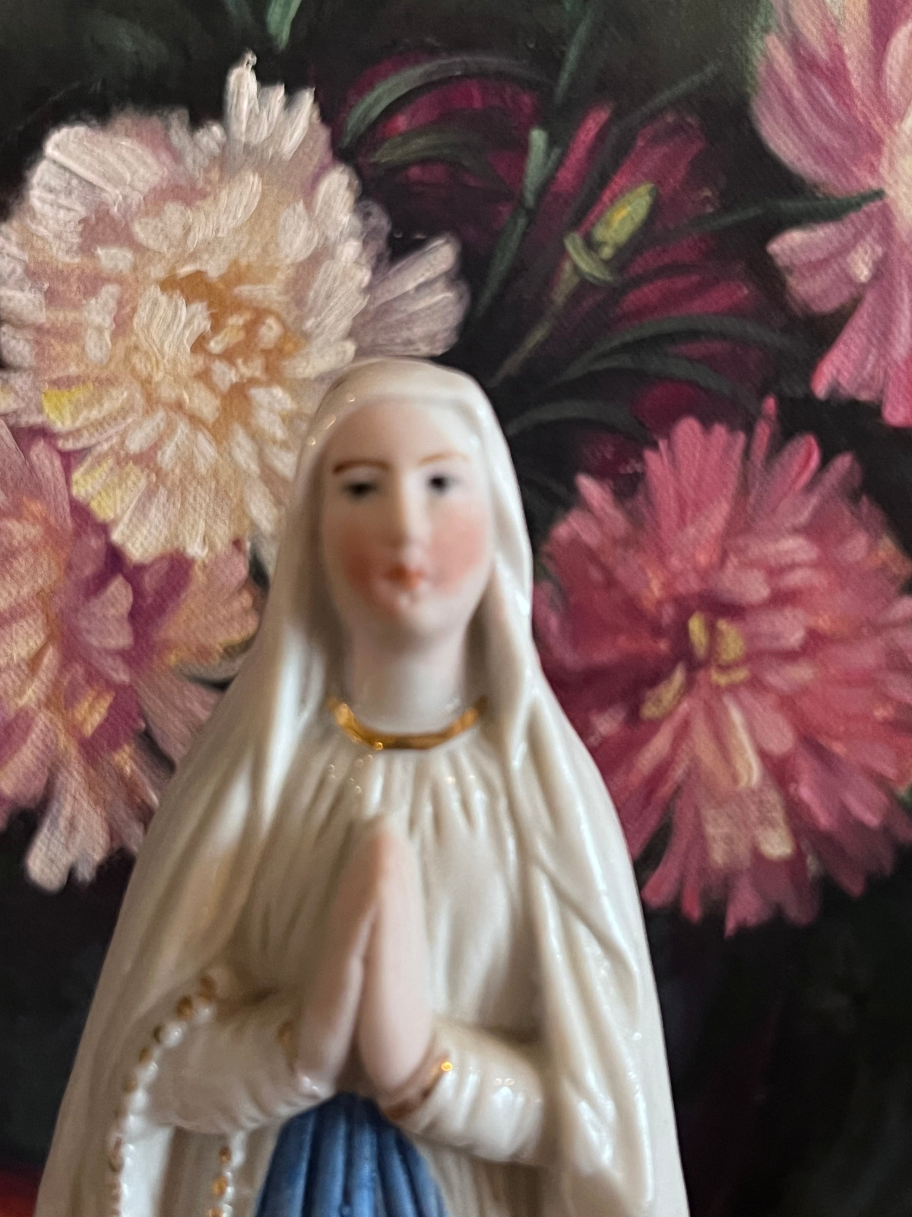 Vintage Maria de Lourdes beeldje van porselein