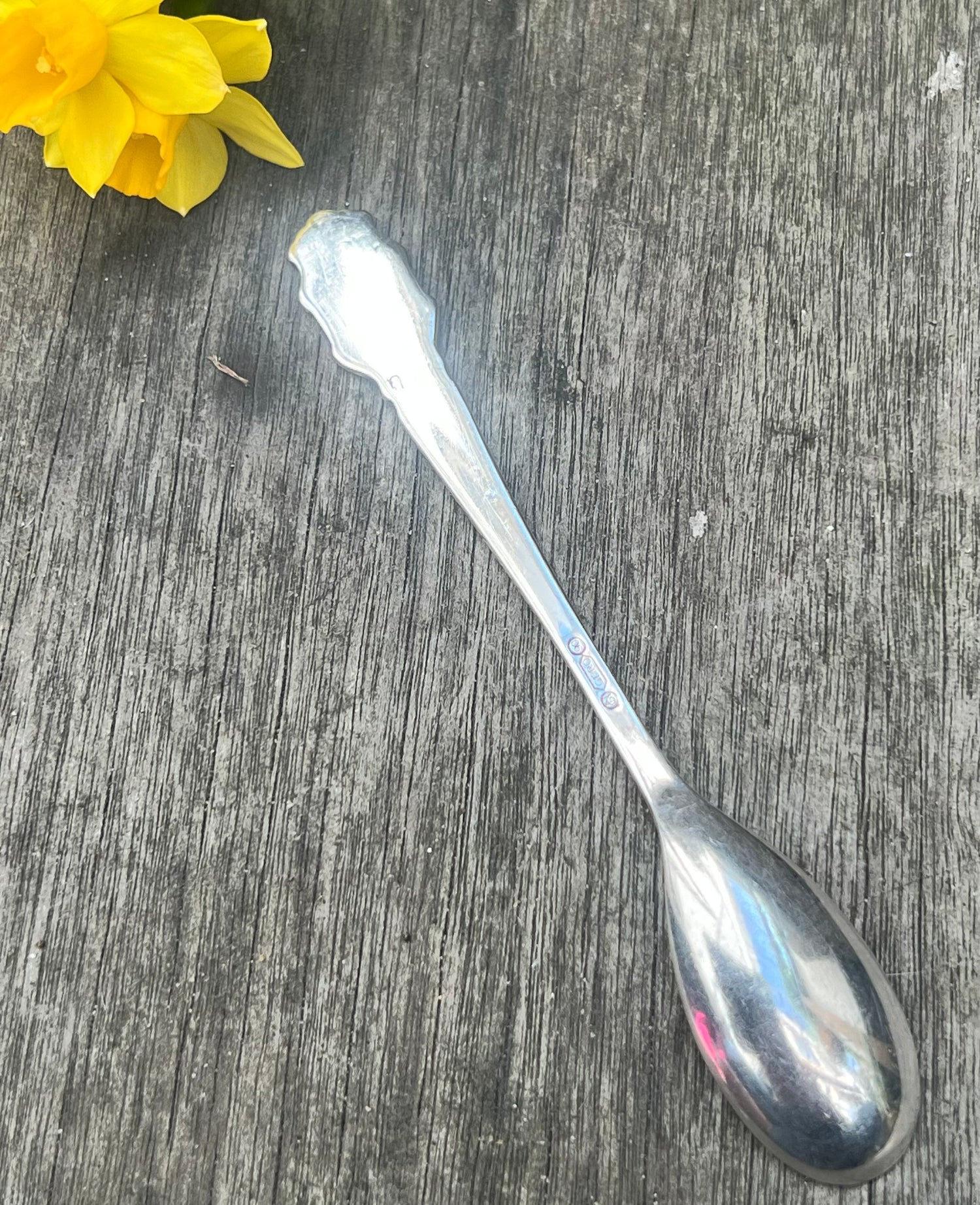 Verzilverd theelepeltje van Gero met letter G