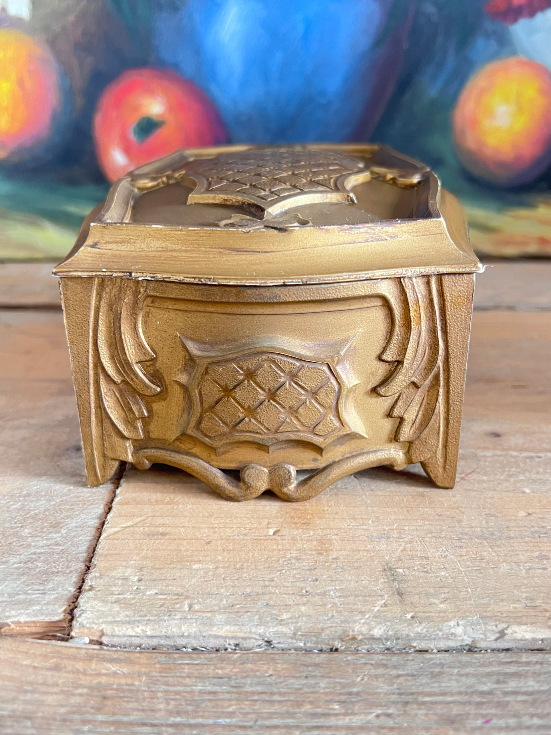 goudkleurig sieradendoosje, sieradendoosje kunststof, Italiaans vintage sieradendoosje, vintage sieradendoosje, sieraden opbergen, sieradendoosje goudkleurig, sieradendoosje cadeau.