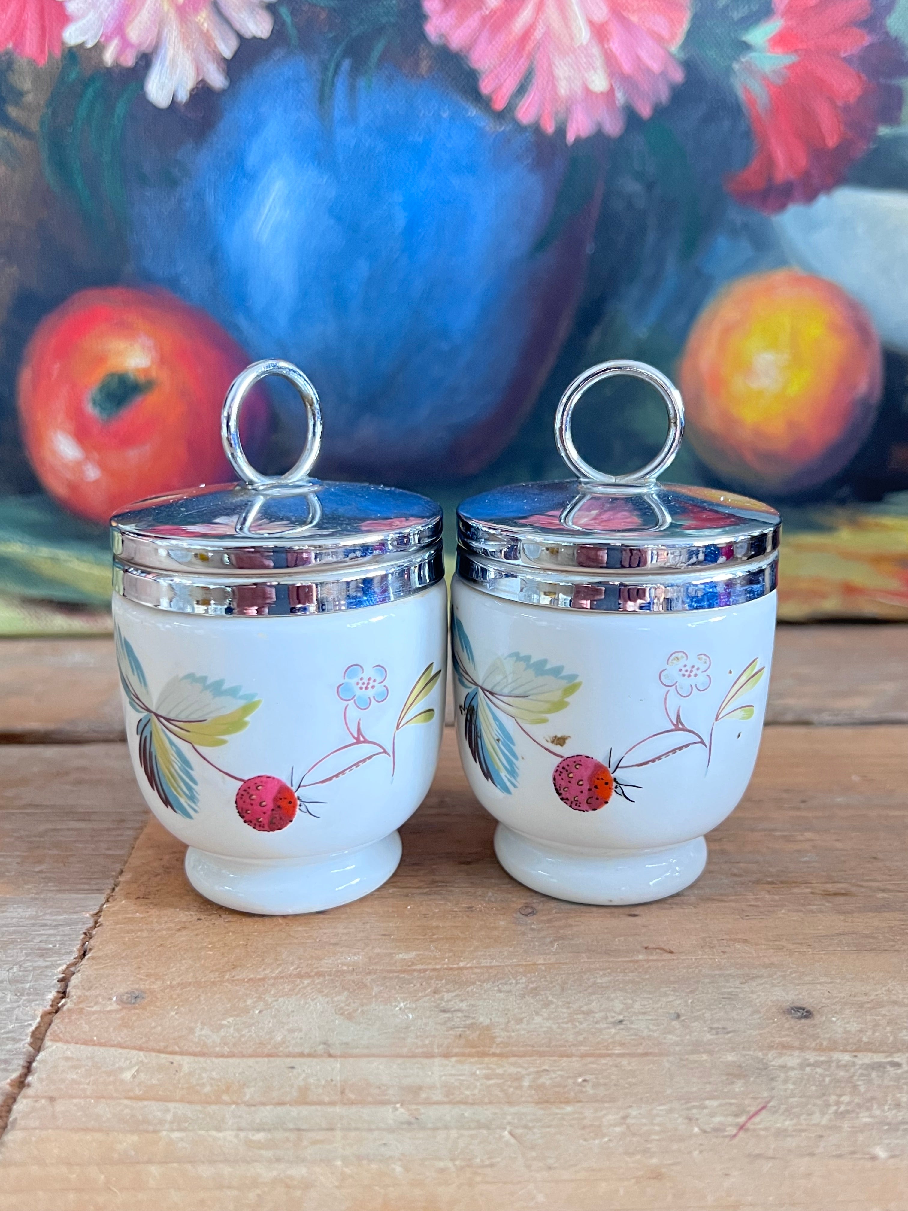 Egg Coddler Royal Worchester Strawberry Fair & Butterfly