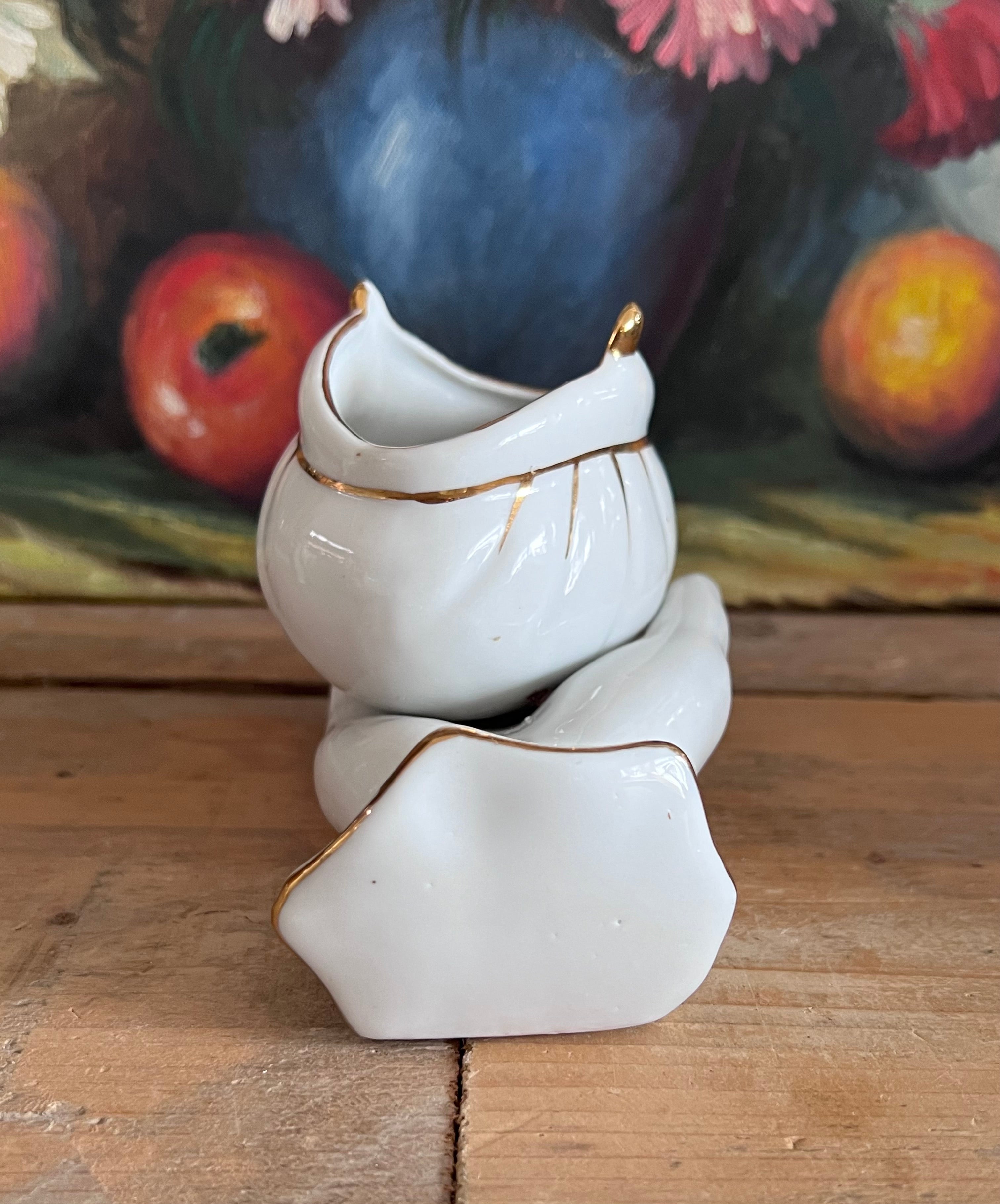 jaren 70 vide poche, porseleinen vide poche, vintage vide poche hand, decoratief opbergdoosje, handvormige vide poche, vintage porselein.