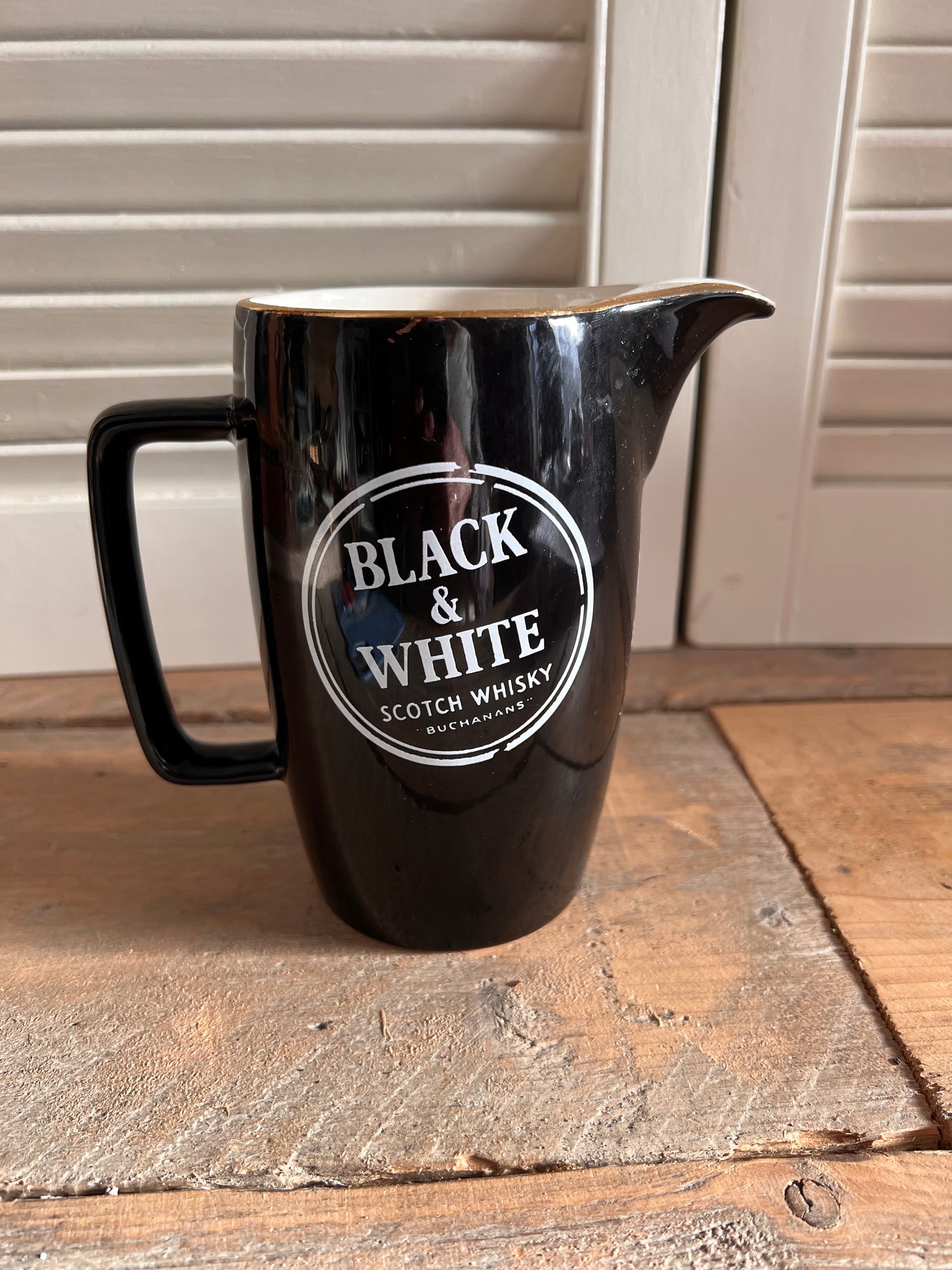 Black and White whiskey water jug