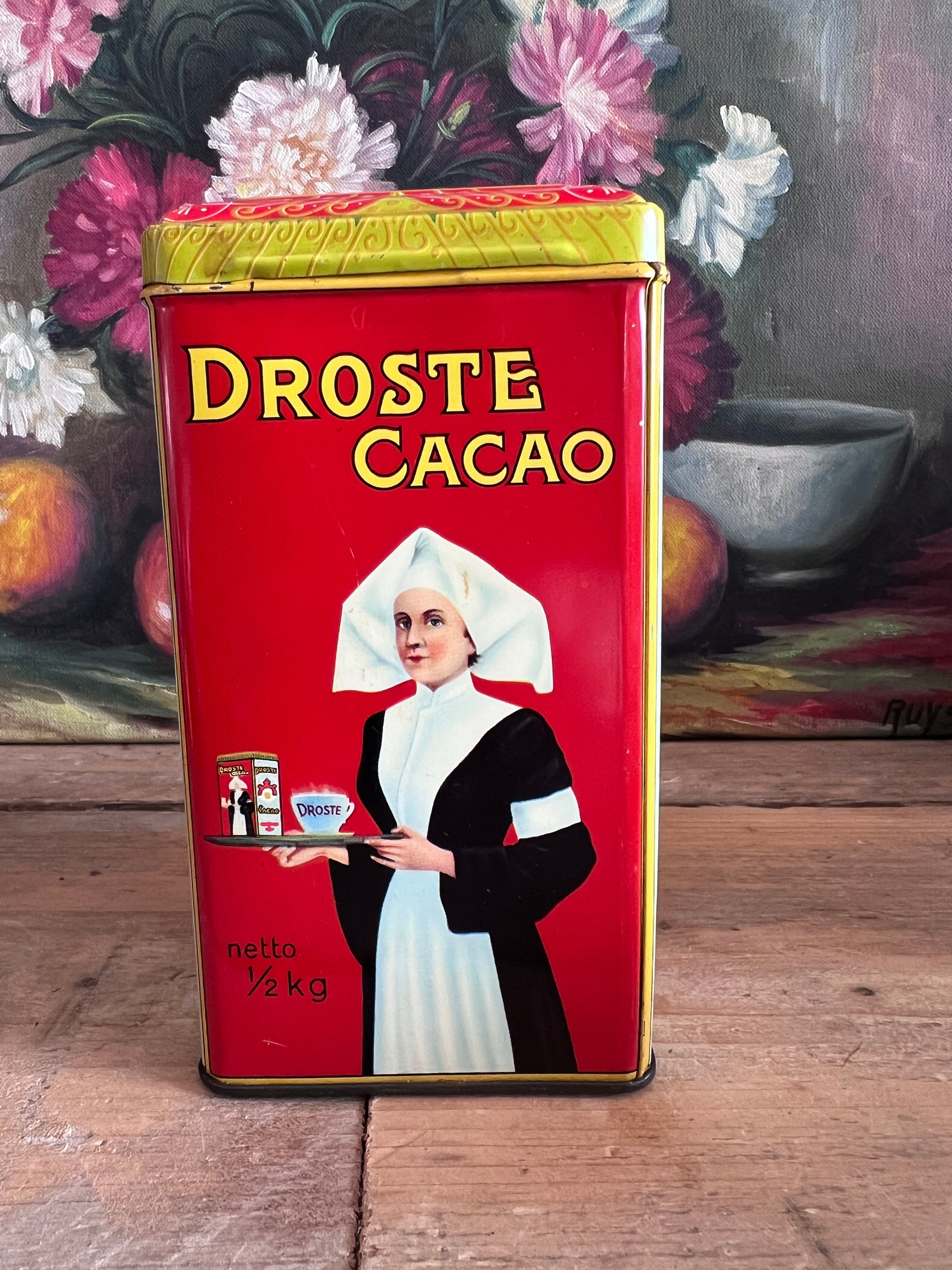 Vintage cacaopoeder blik Droste 1/2 kg