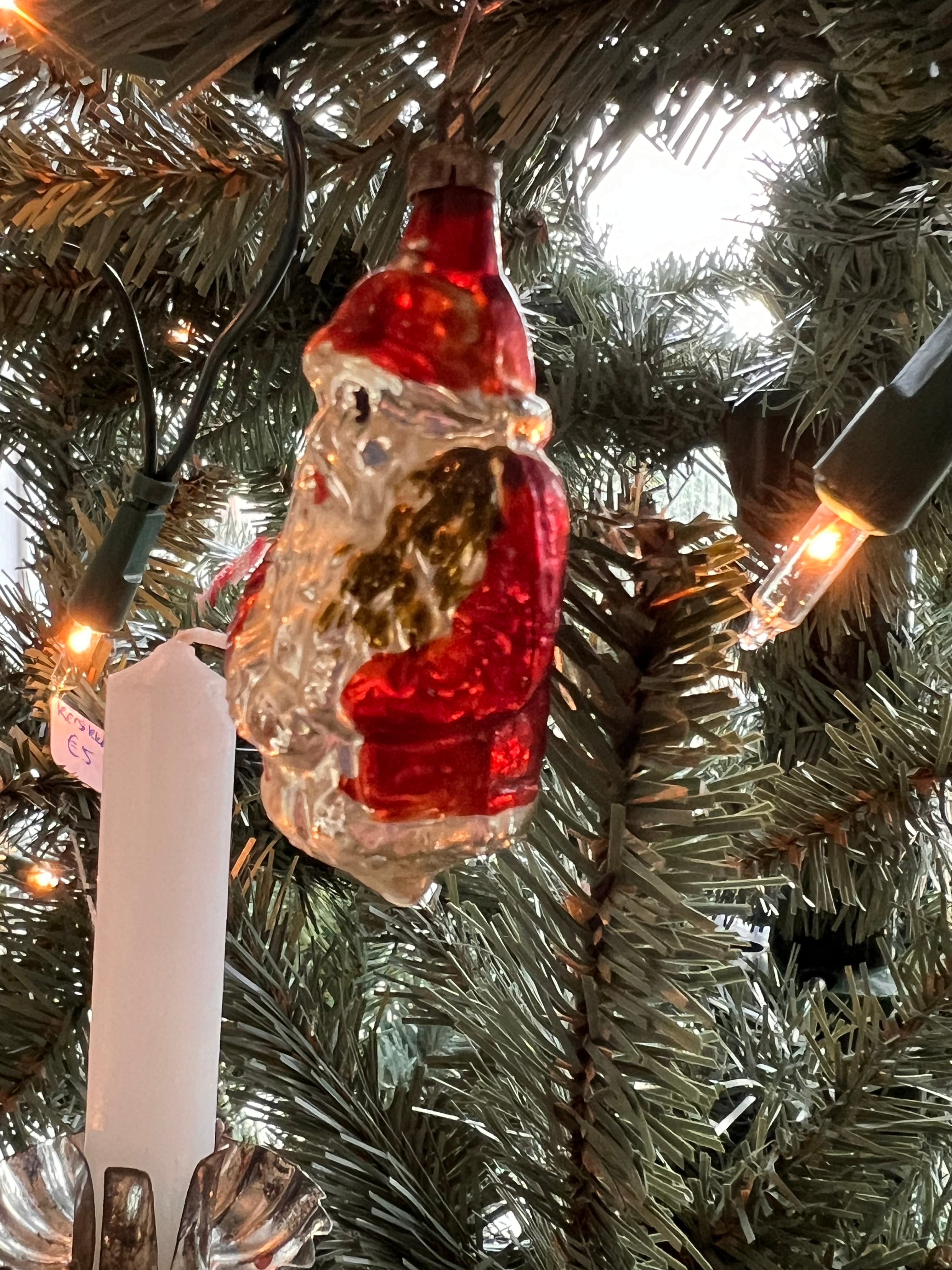 Brocante kerstbal kerstman