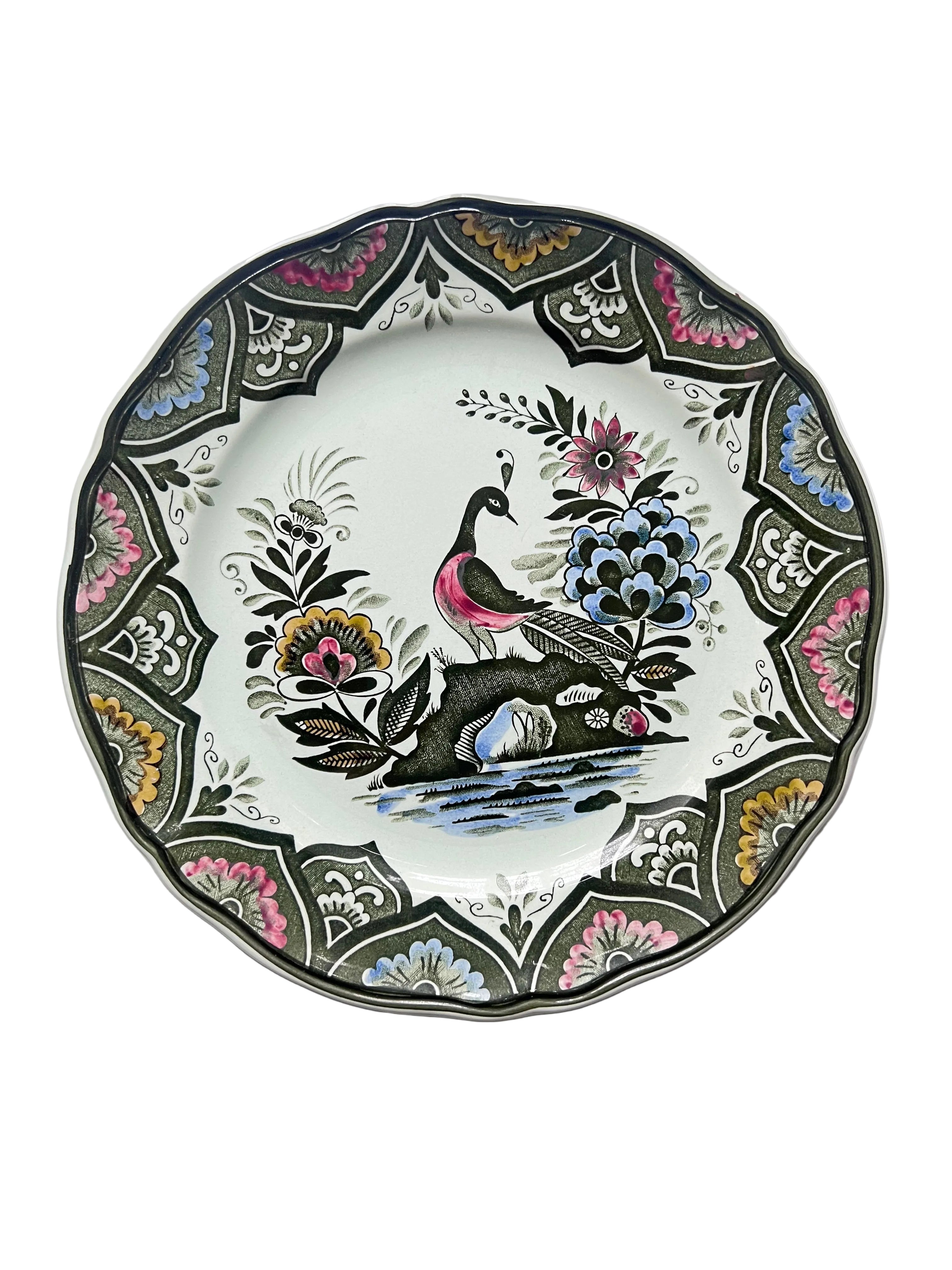 Villeroy & Boch wandbord, Villeroy & Boch pauw bord, keramisch wandbord pauw, wanddecoratie Villeroy Boch, decoratief bord met pauw, Villeroy Boch keramiek, luxe wandbord keramiek, wandbord met dierenafbeelding, exclusief keramiek wandbord, design wandbord Villeroy & Boch