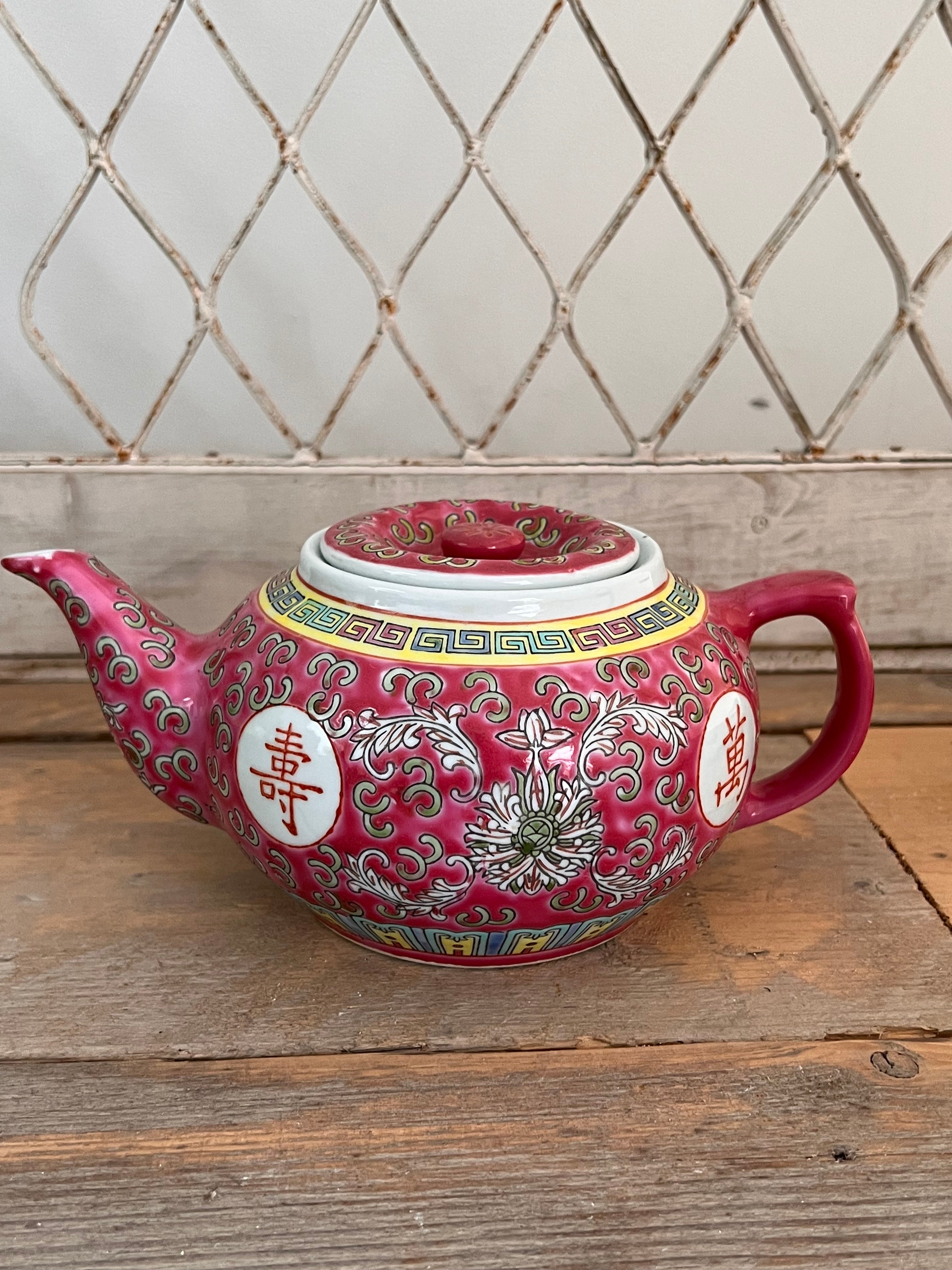 Vintage Jingdezhen theepot roze