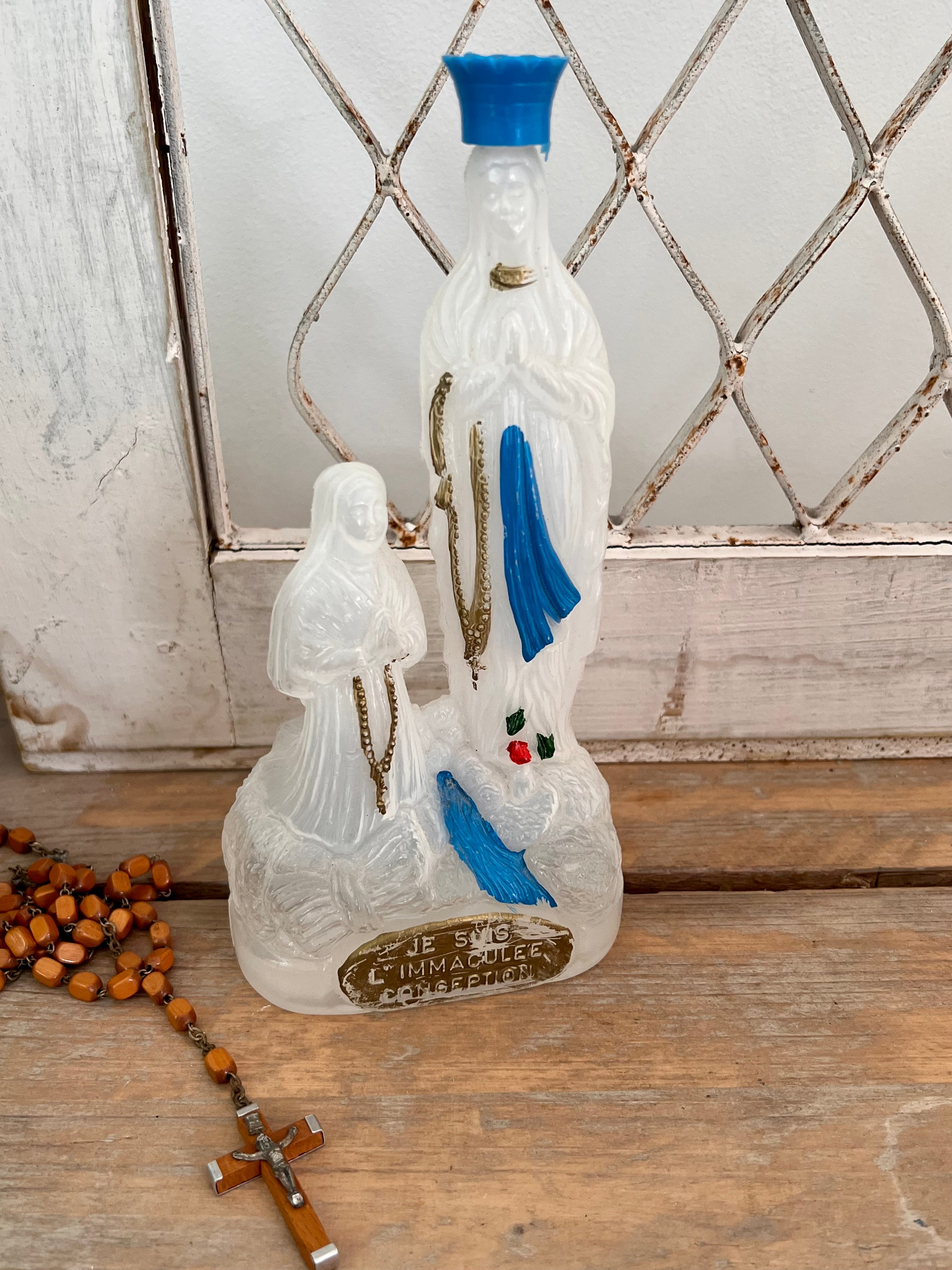 Lourdes heiligwaterfles Bernadette en Maria