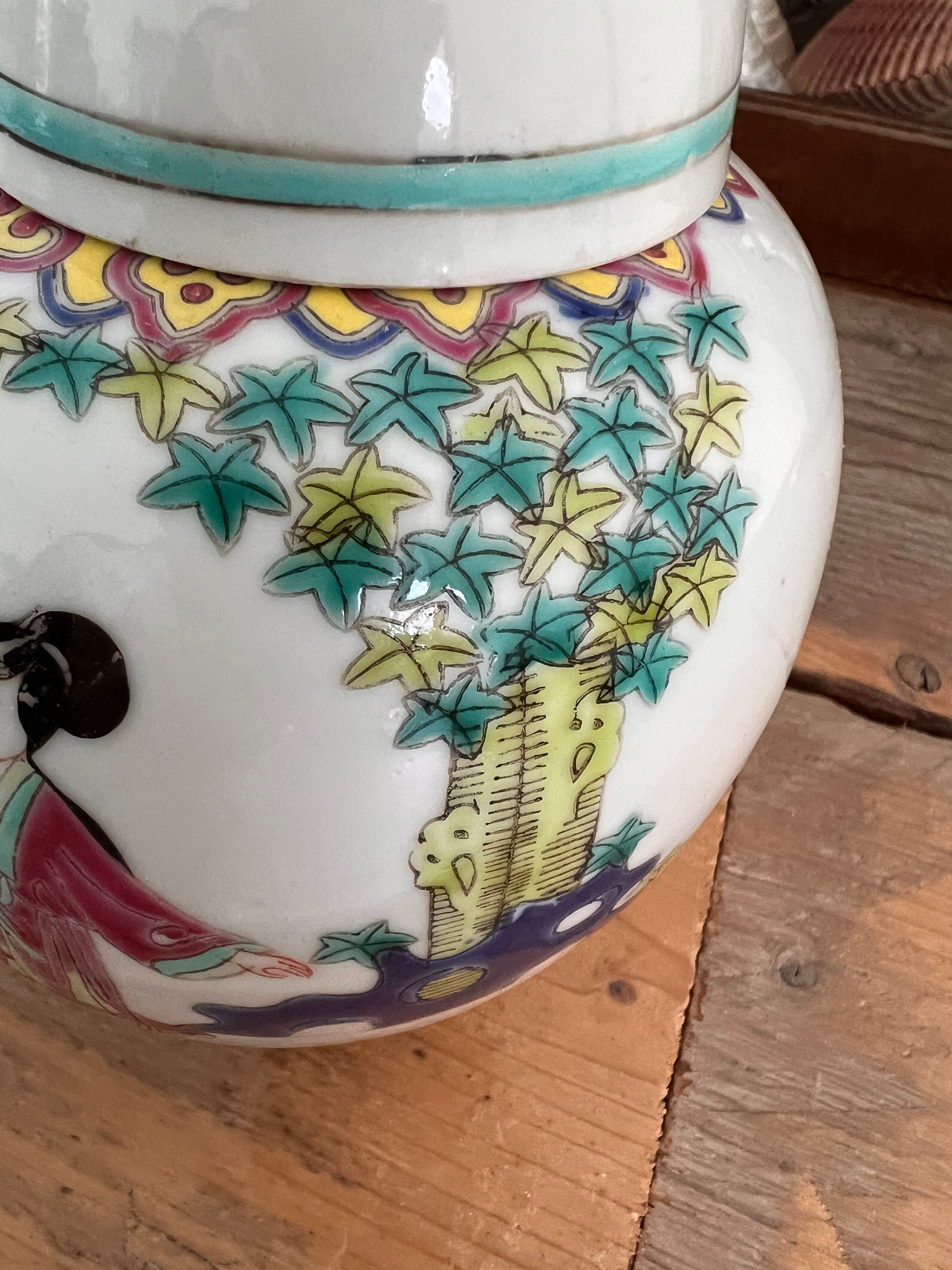 Chinese Jingdezhen gemberpot dame
