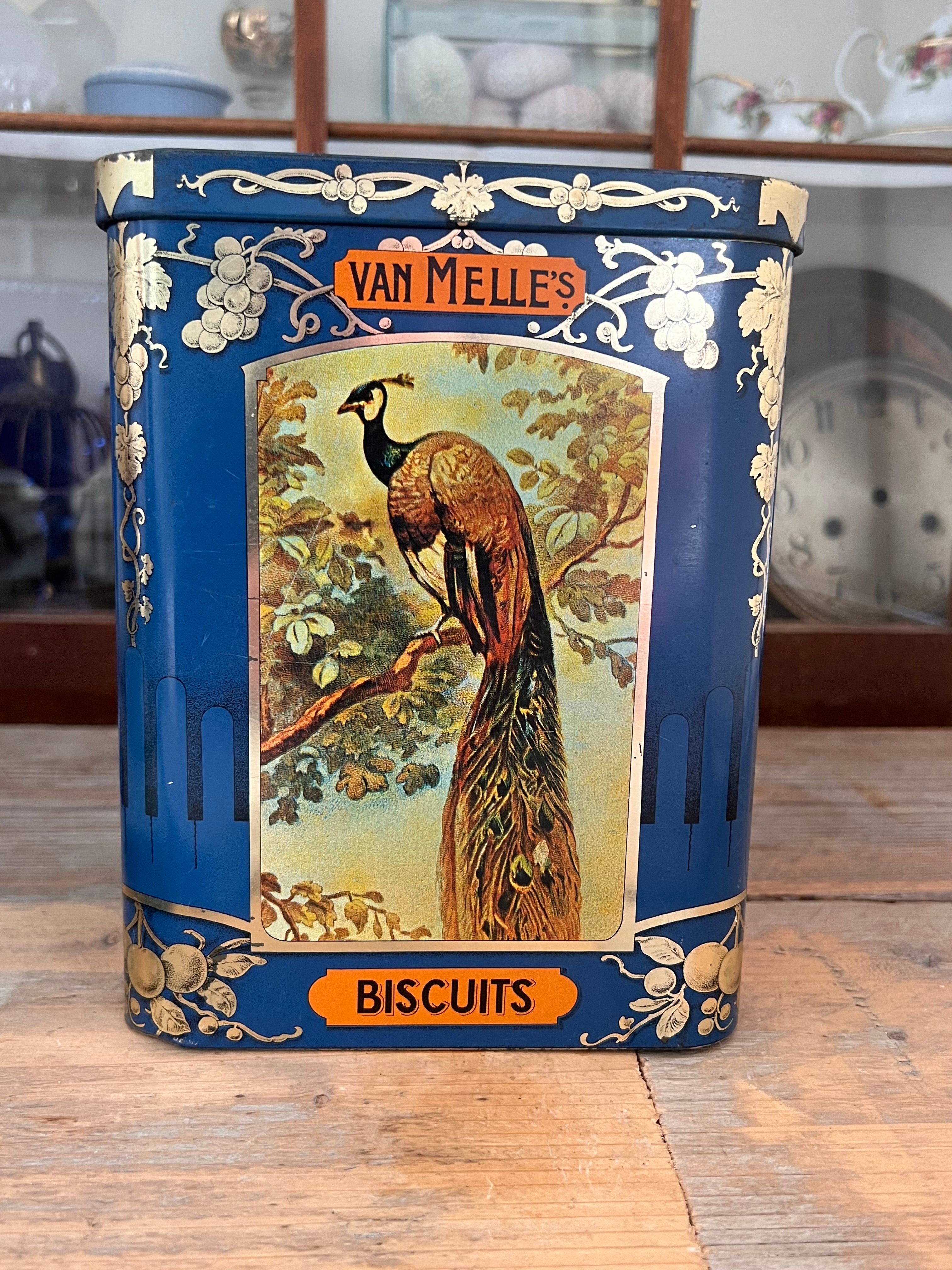 Blik Van Melle biscuits vogels