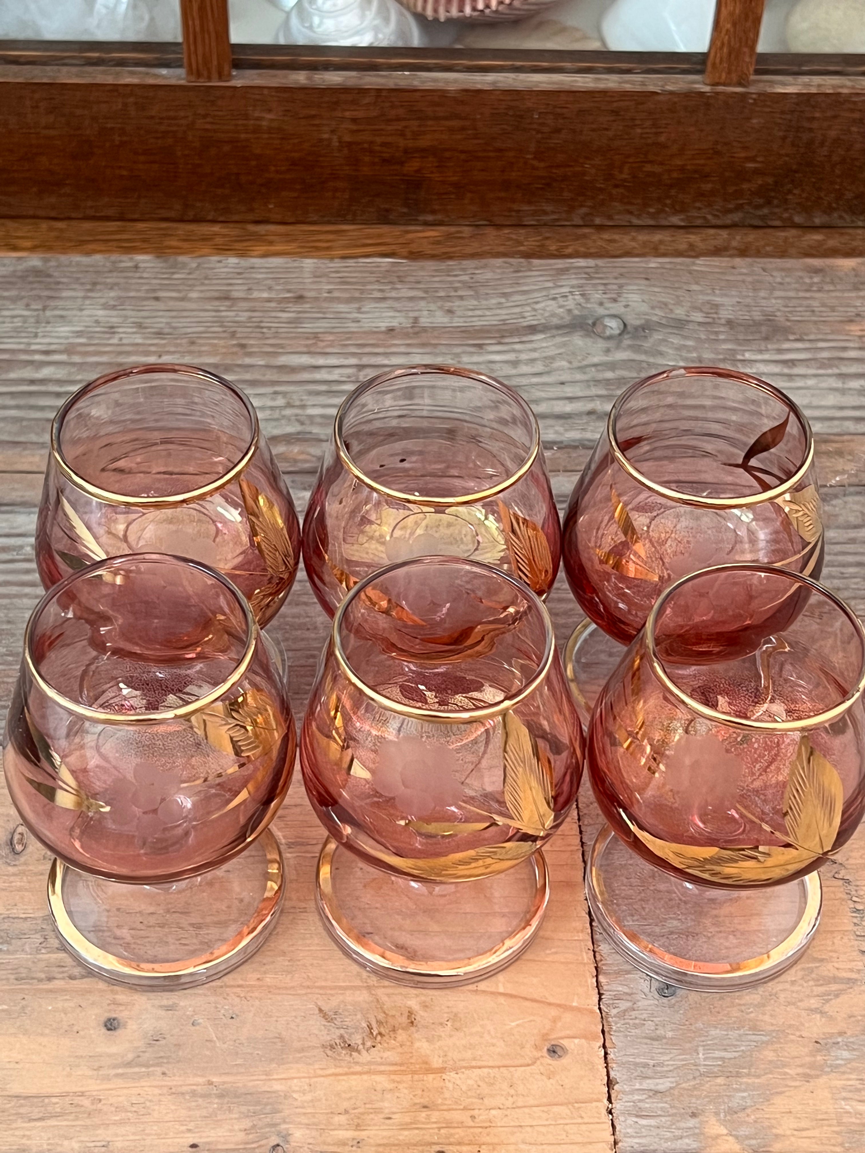 Roze aperitief glazen