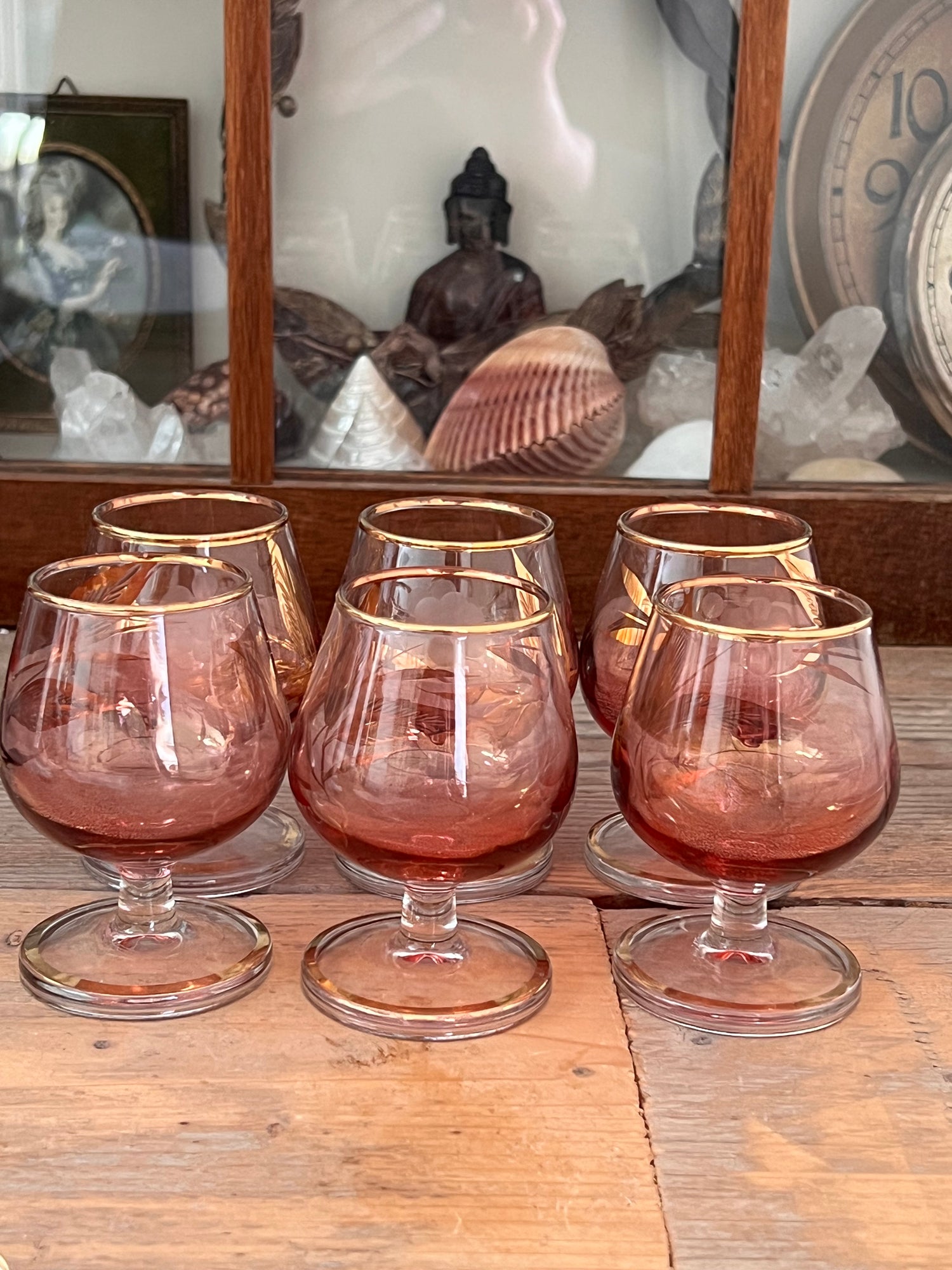 Pink aperitif glasses