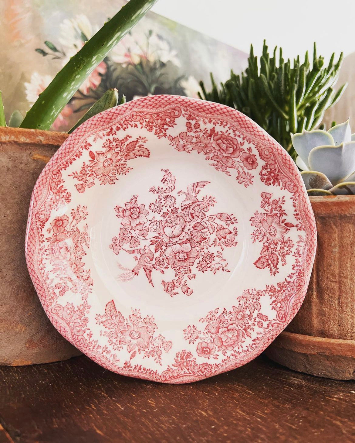 Dish Asiatic Pheasants red