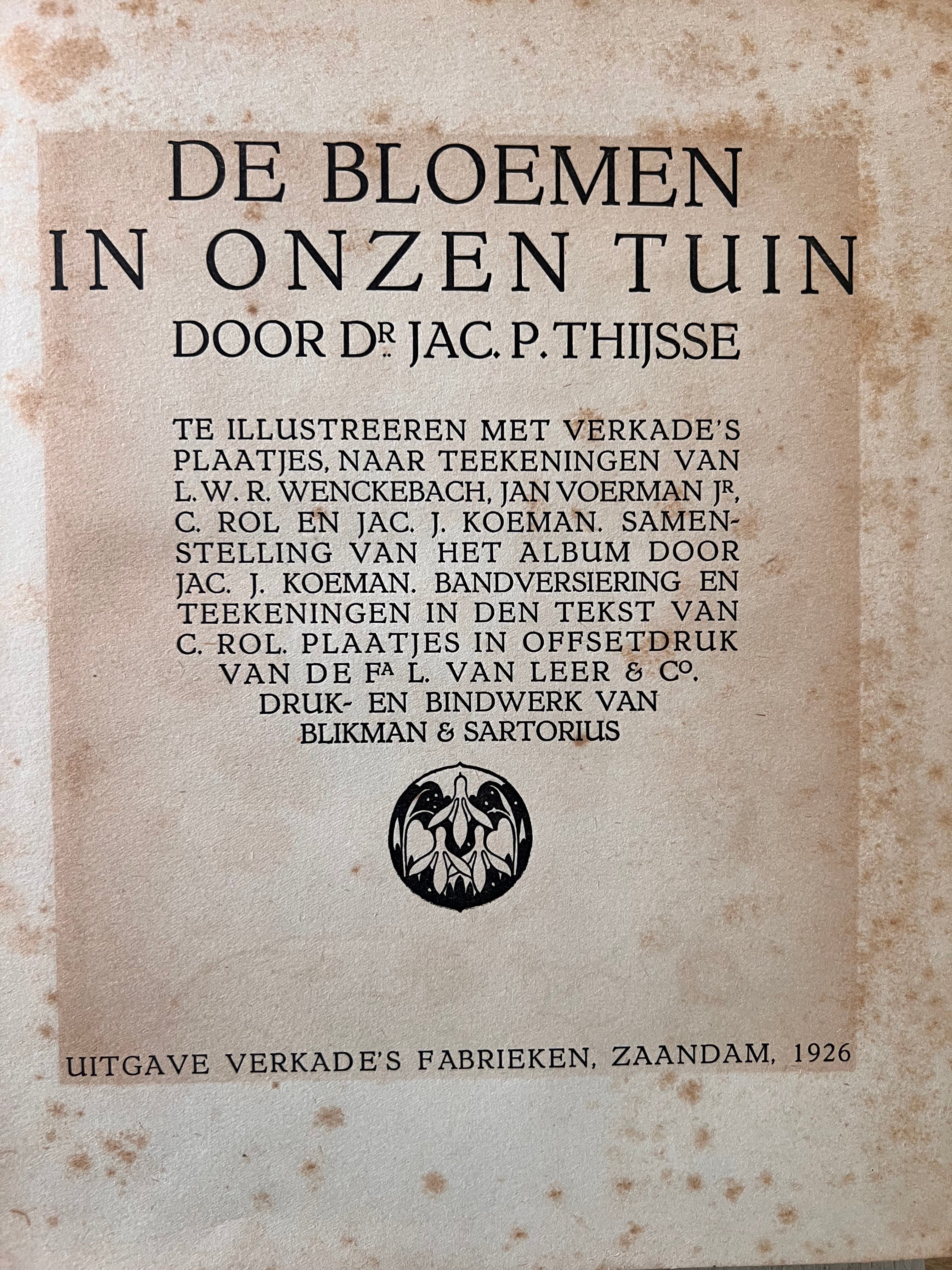 Antiek Verkade boek De Bloemen in Onzen tuin