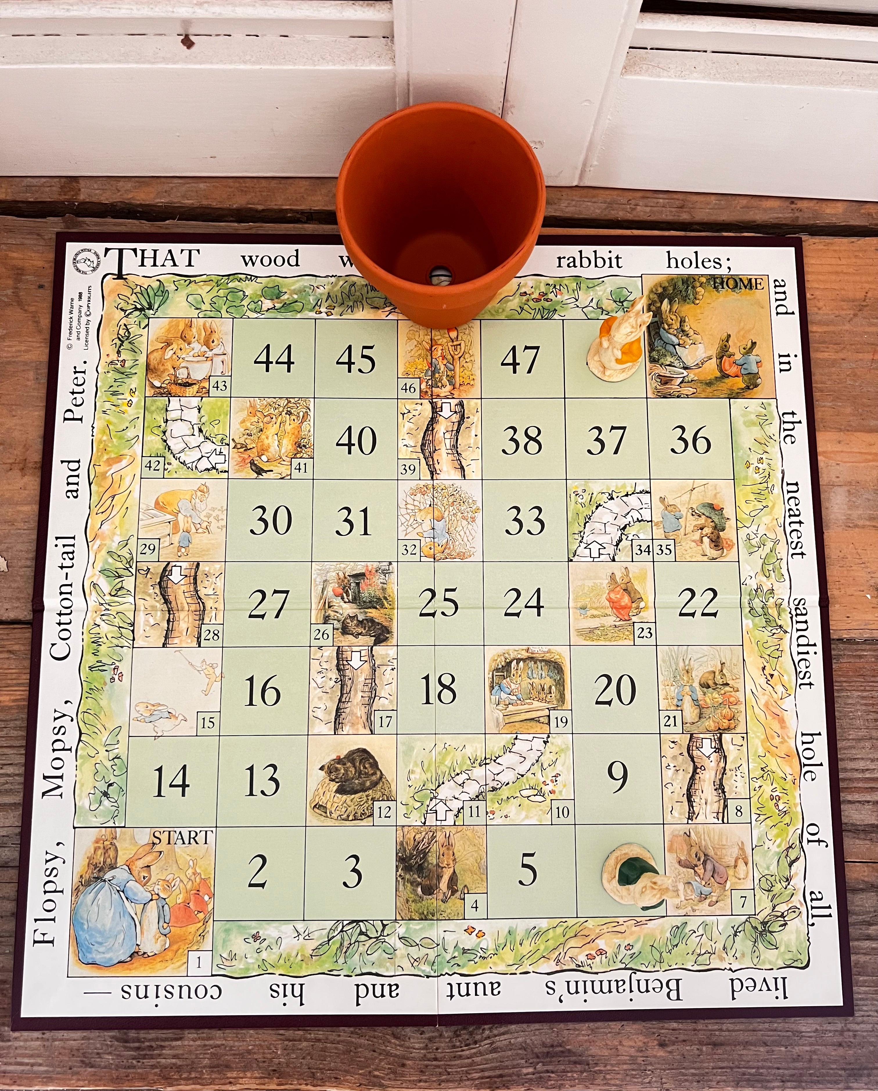 Paths and Burrows, Peter Rabbit bordspel, Beatrix potter,bordspel, 1988,