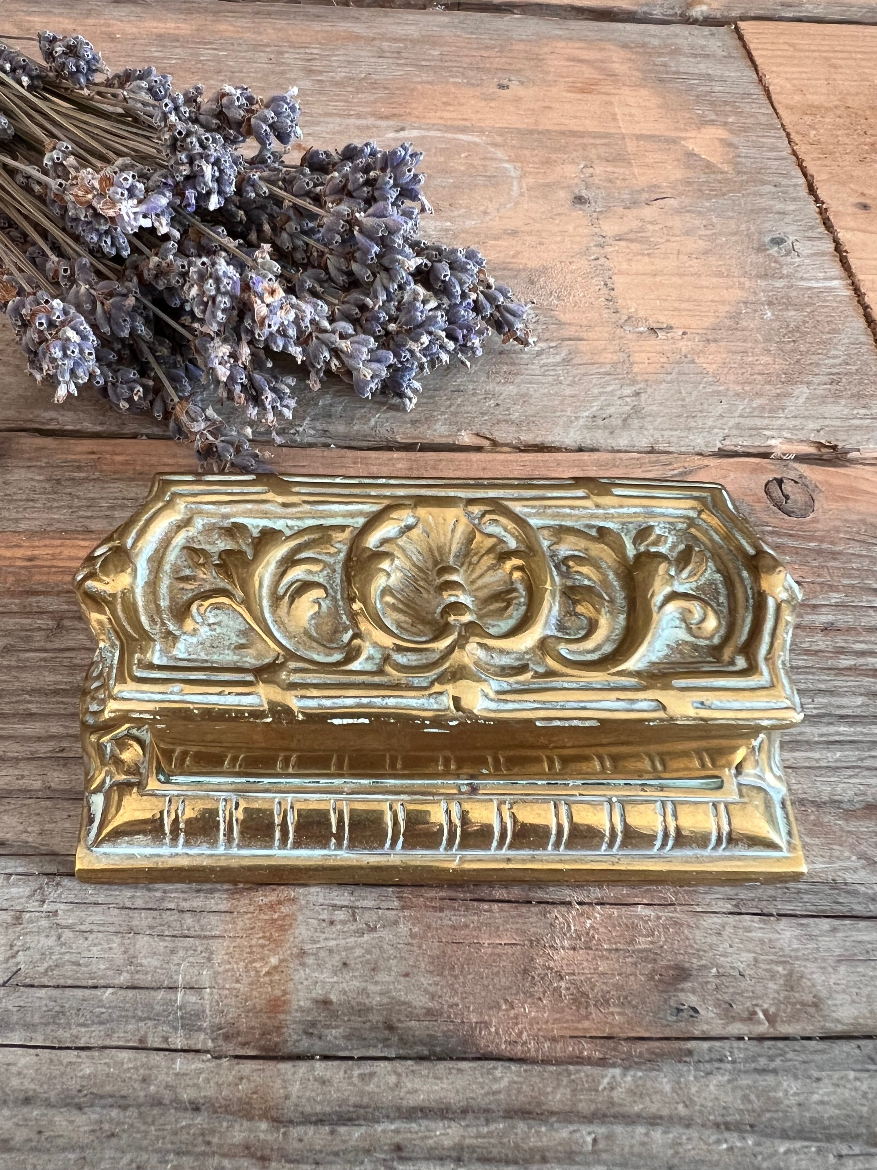 Messing postzegeldoosje Franse Brocante