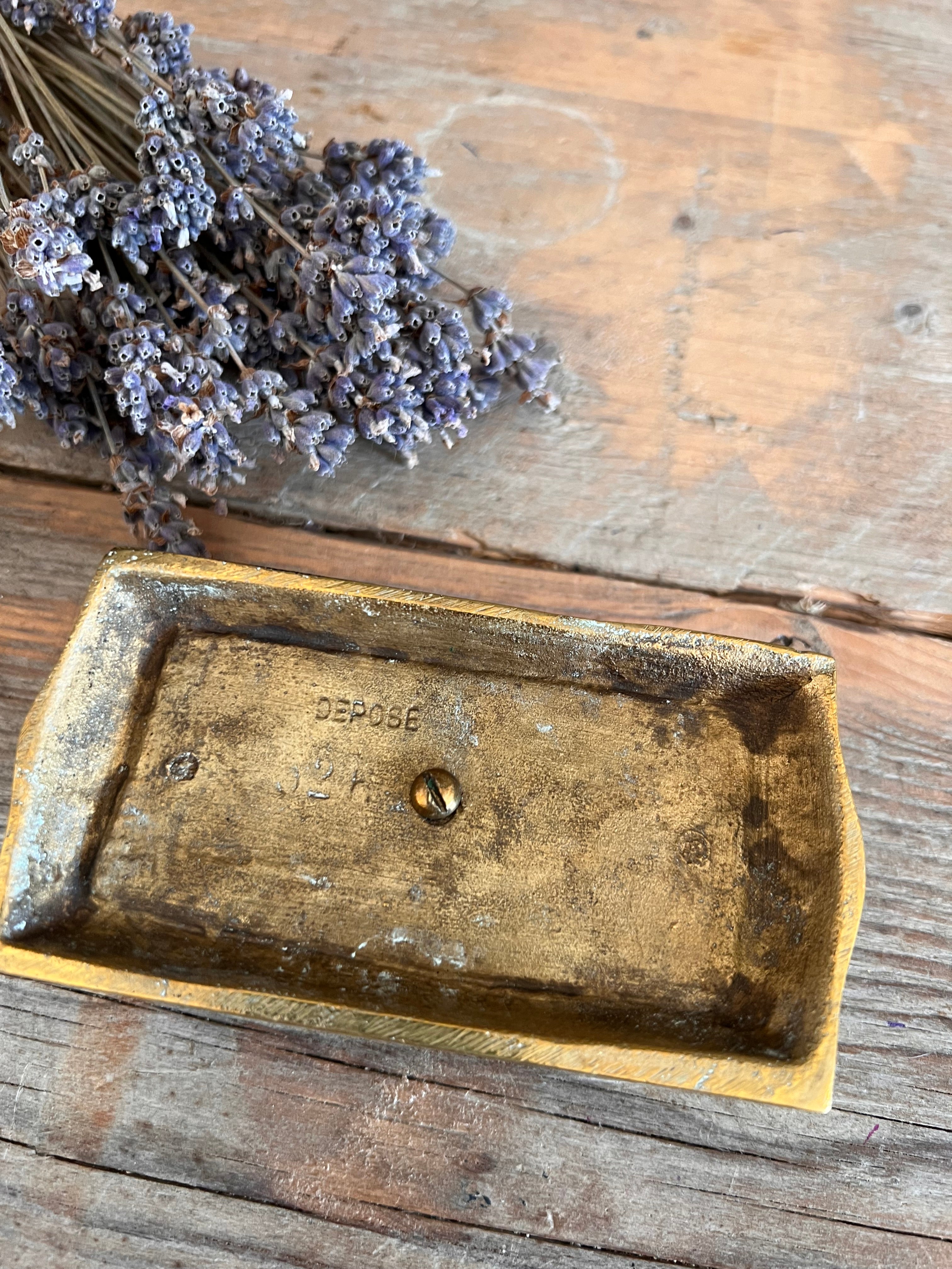 Messing postzegeldoosje Franse Brocante