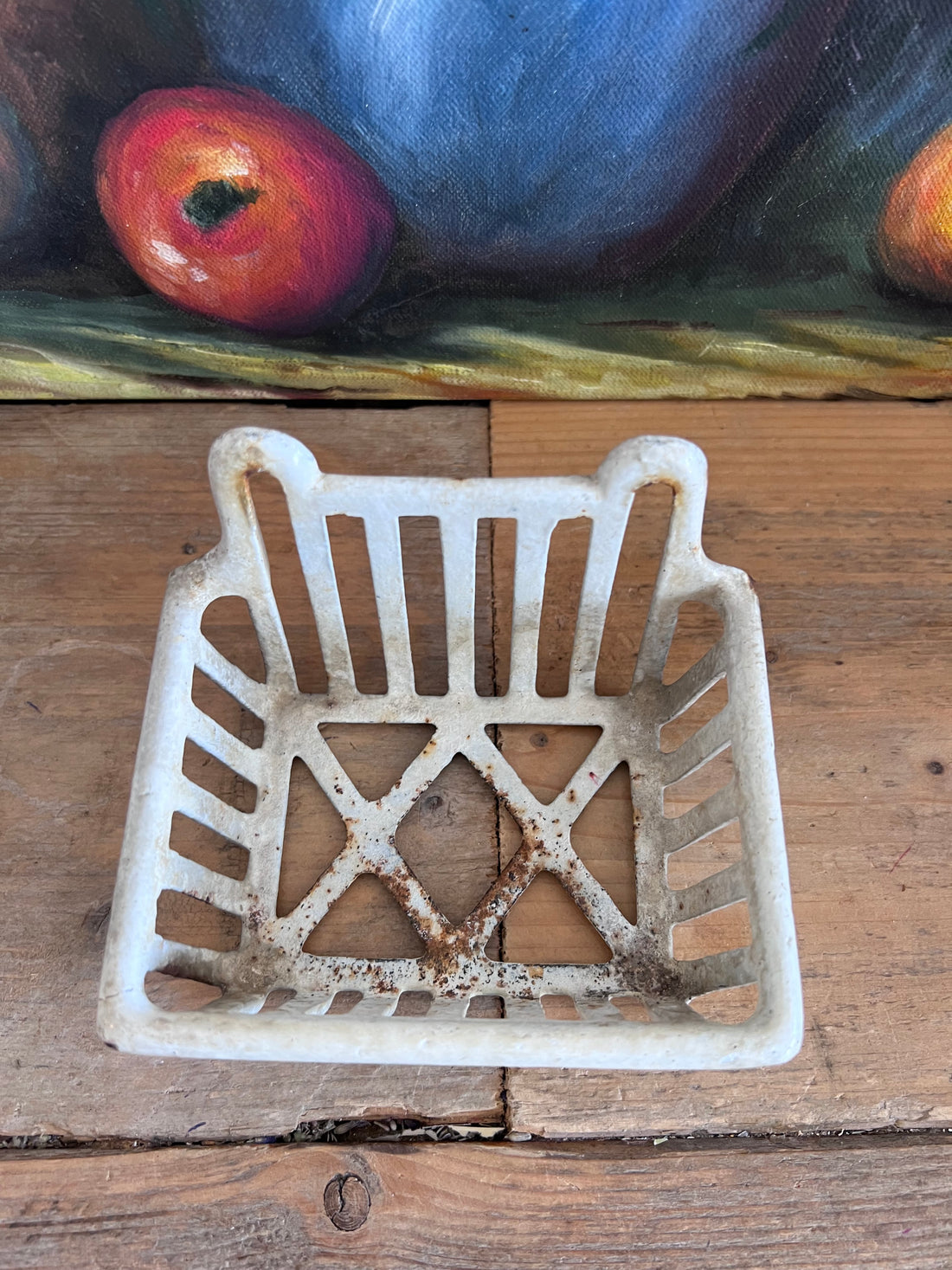 Brocante zeepbakje van gietijzer