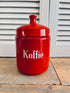 Emaille voorraadbus koffie rood