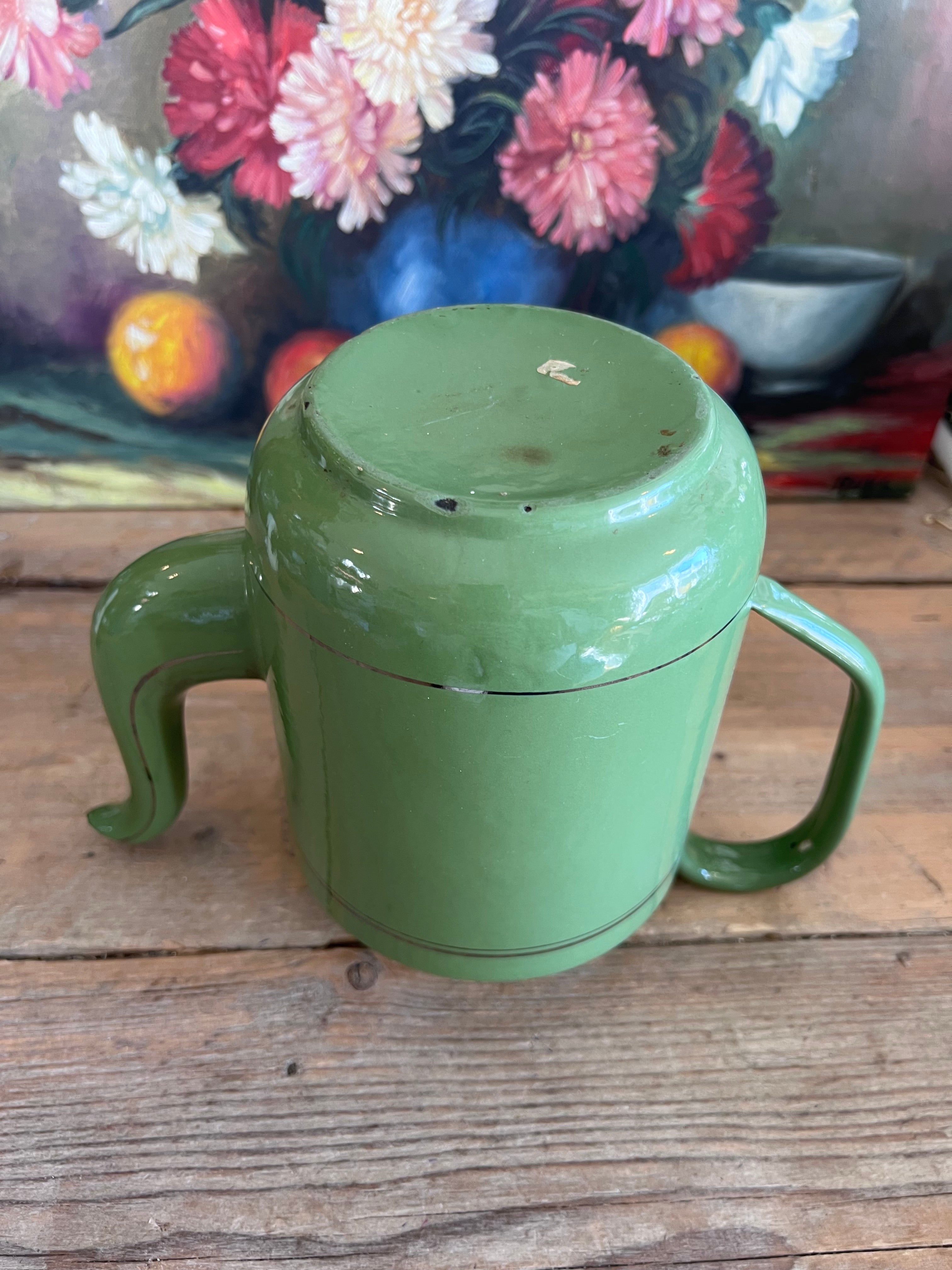 Groene emaille koffiepot van Reseda
