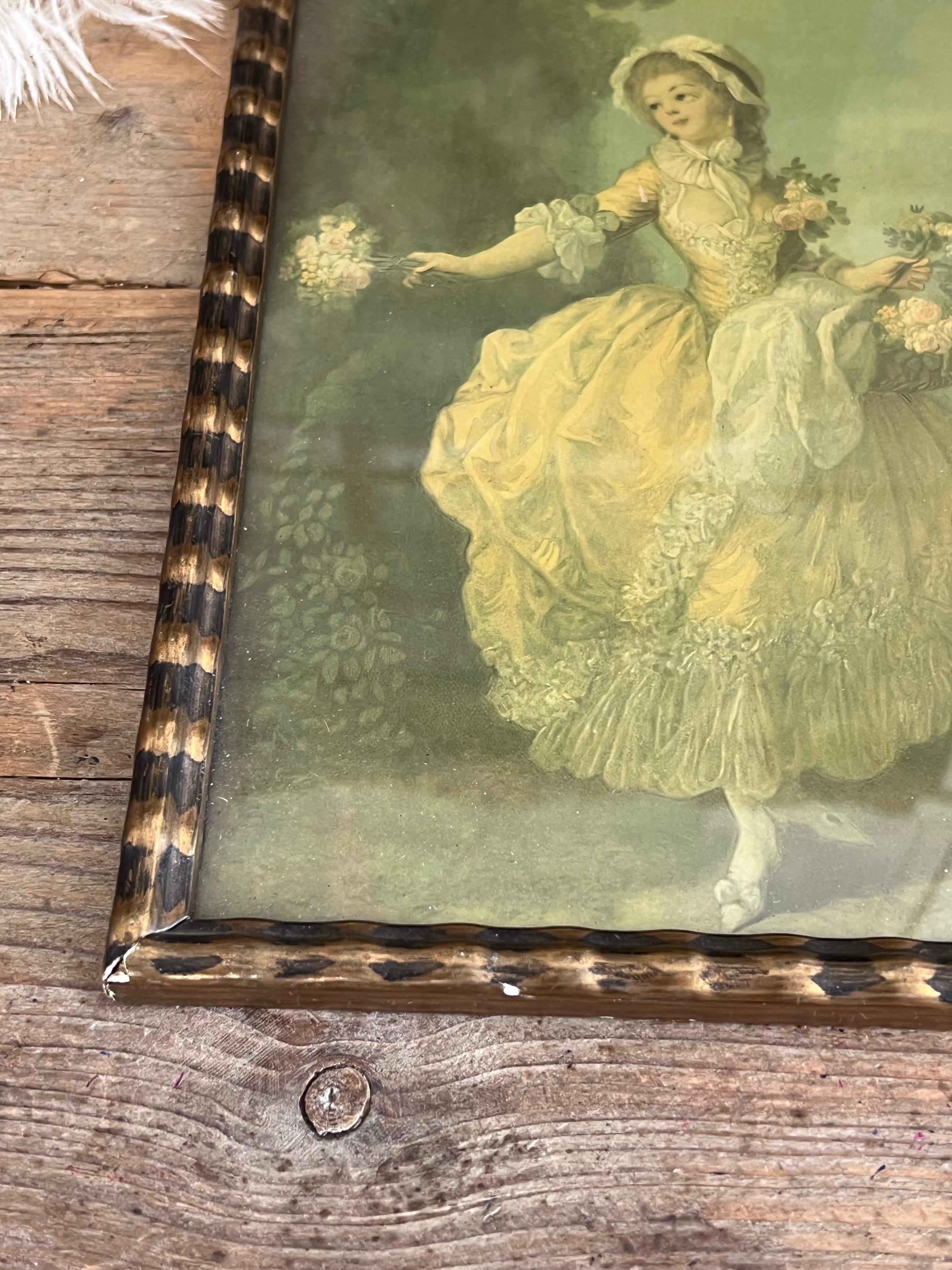 Vintage lijstje reproductie portret van H.L. Pulteney, muurdecoratie