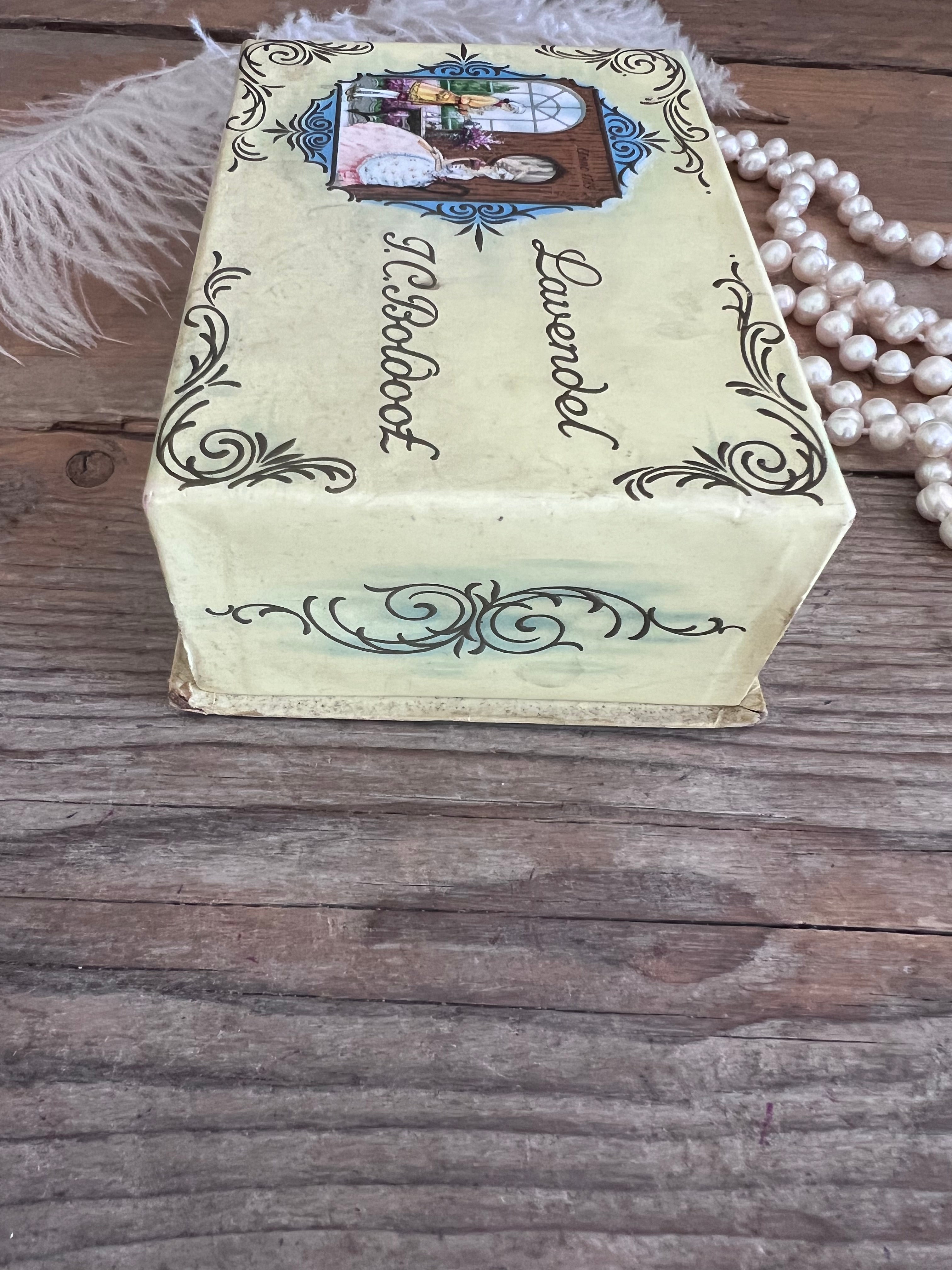 Vintage doosje Lavendel Boldoot, Boldoot zeep doosje vintage, oud parfum doosje, vintage opbergdoosje papier, Lavendel Boldoot collectible, antiek parfum verpakking, retro zeep en eau de cologne doosje, nostalgisch vintage doosje.