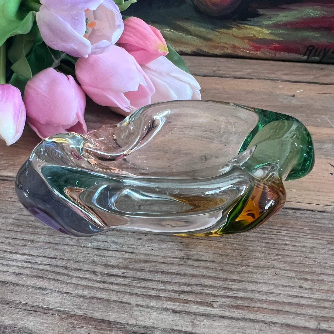 Mstisov Rhapsody asbak - boheems glaswerk uit de jaren 50