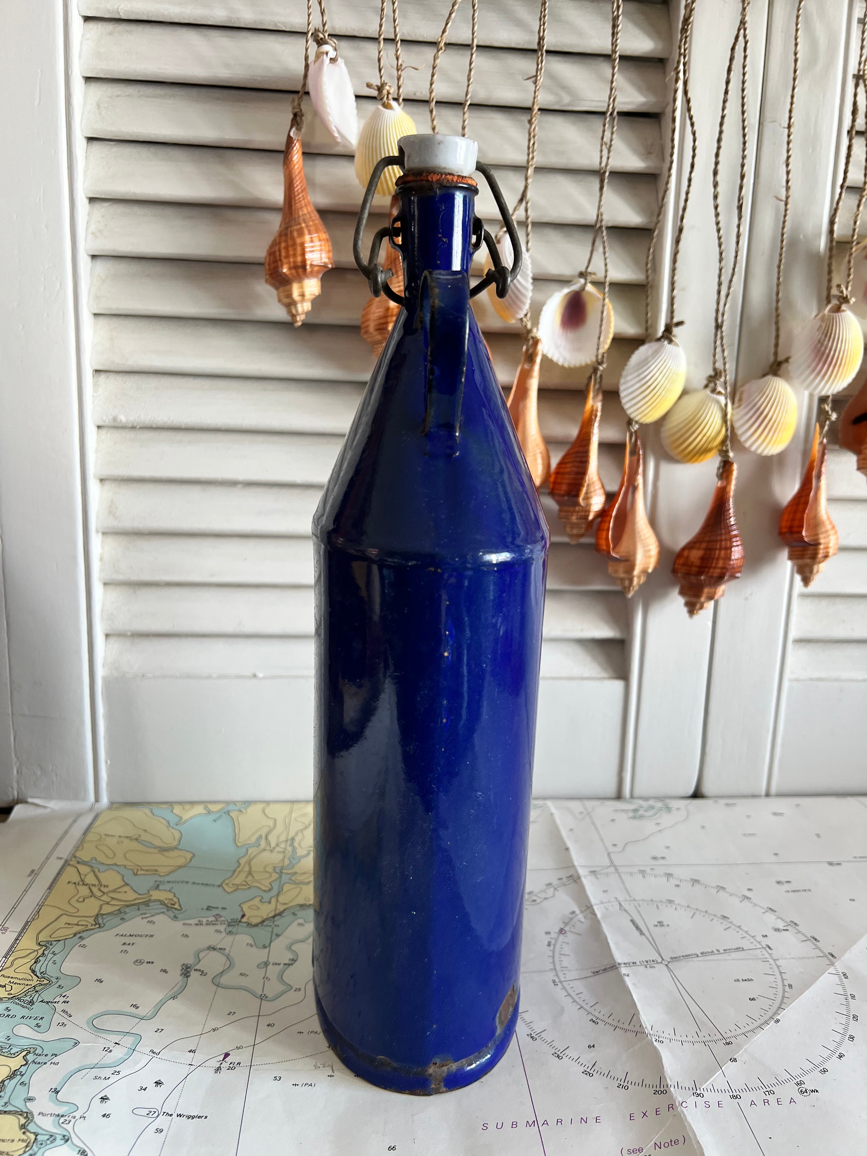 Emaille veldfles blauw