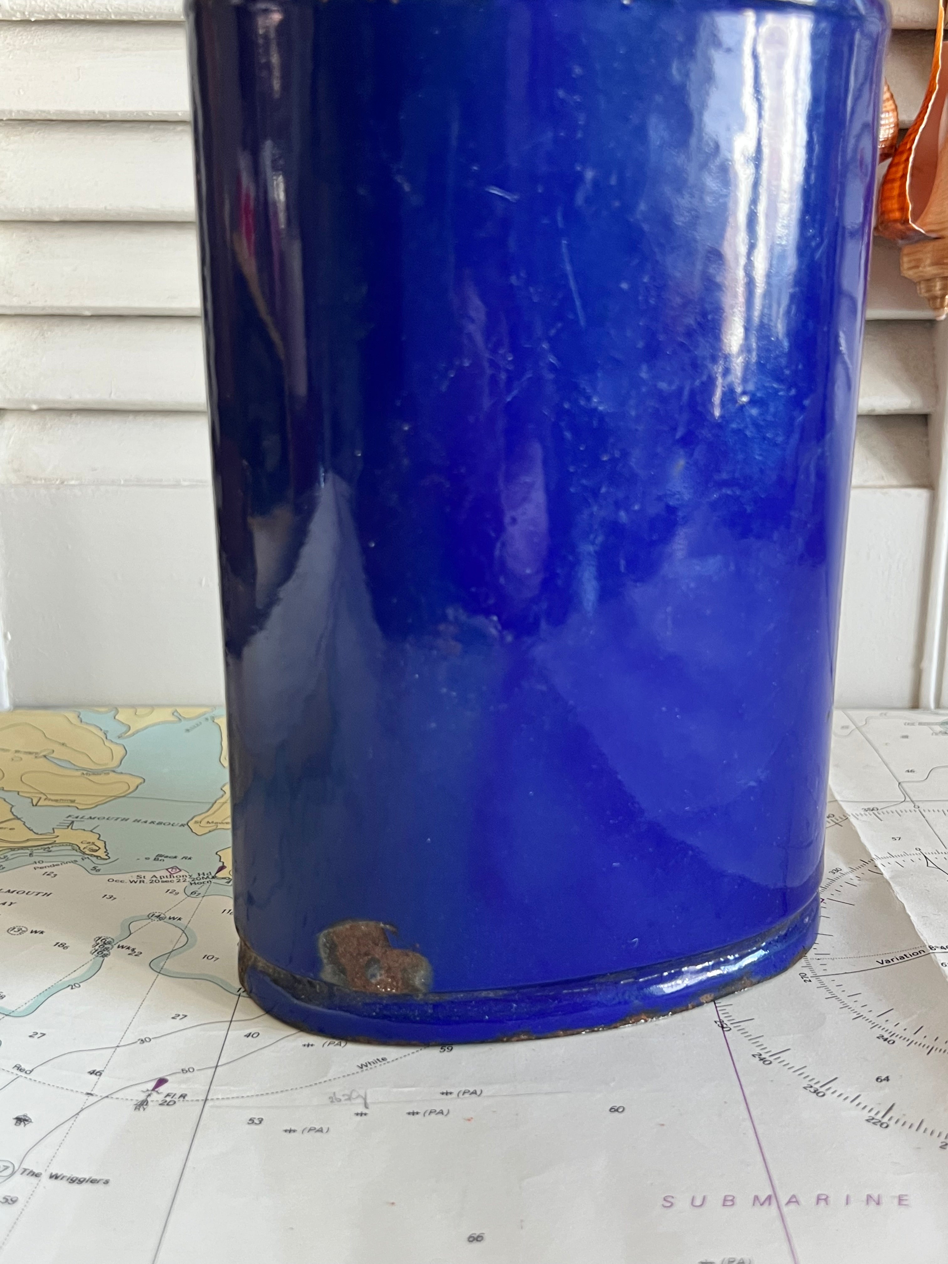 Vintage veldfles van blauw emaille G