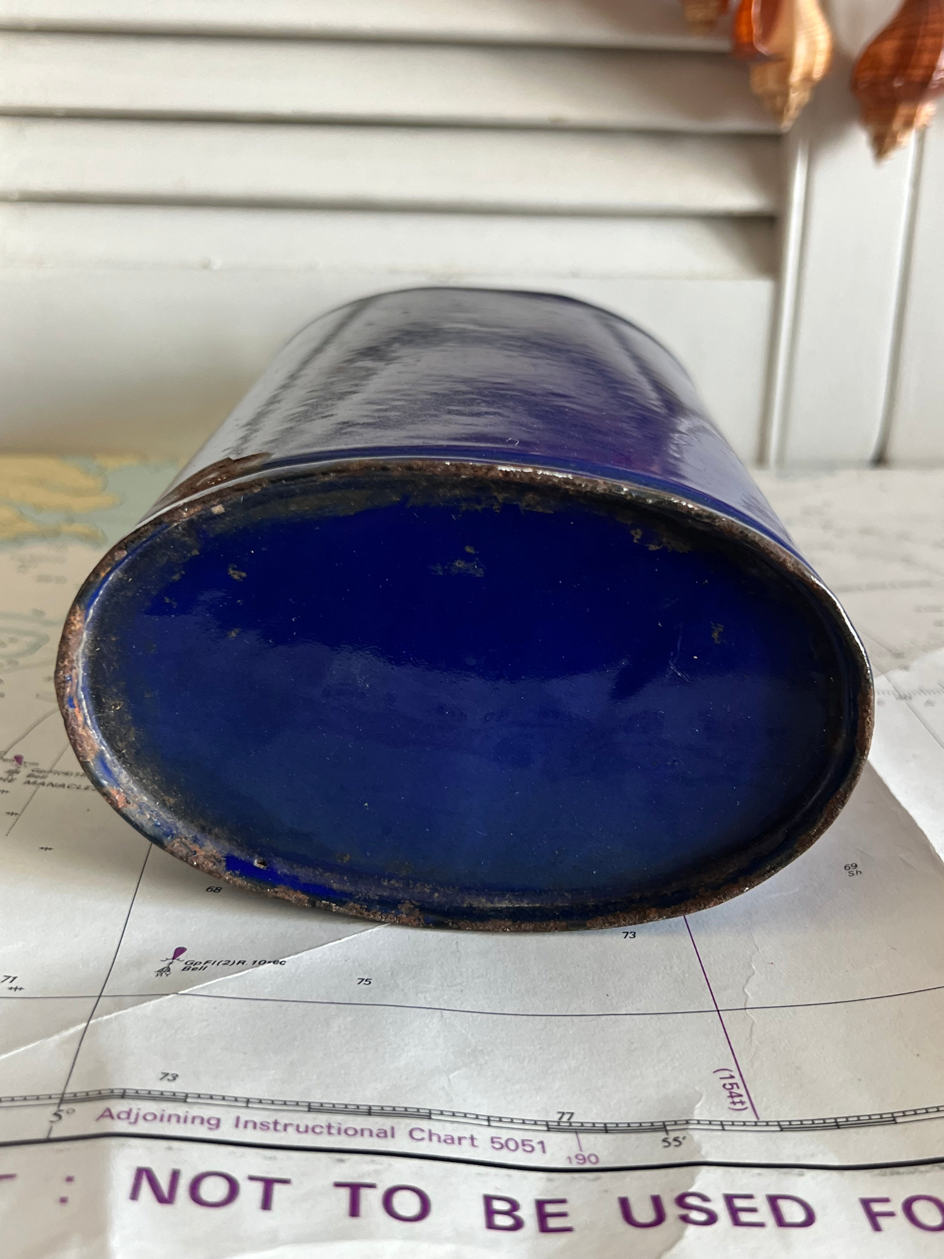 Vintage veldfles van blauw emaille G