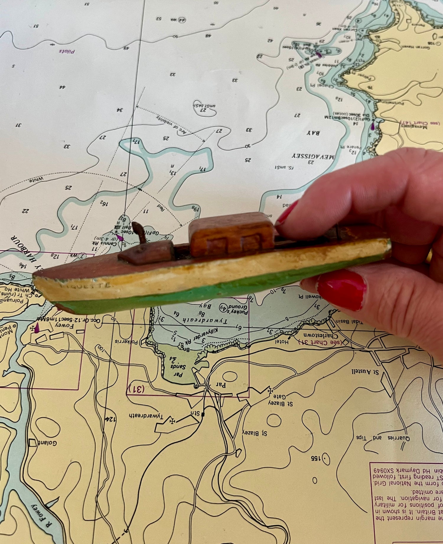 Houten bootje Franse brocante