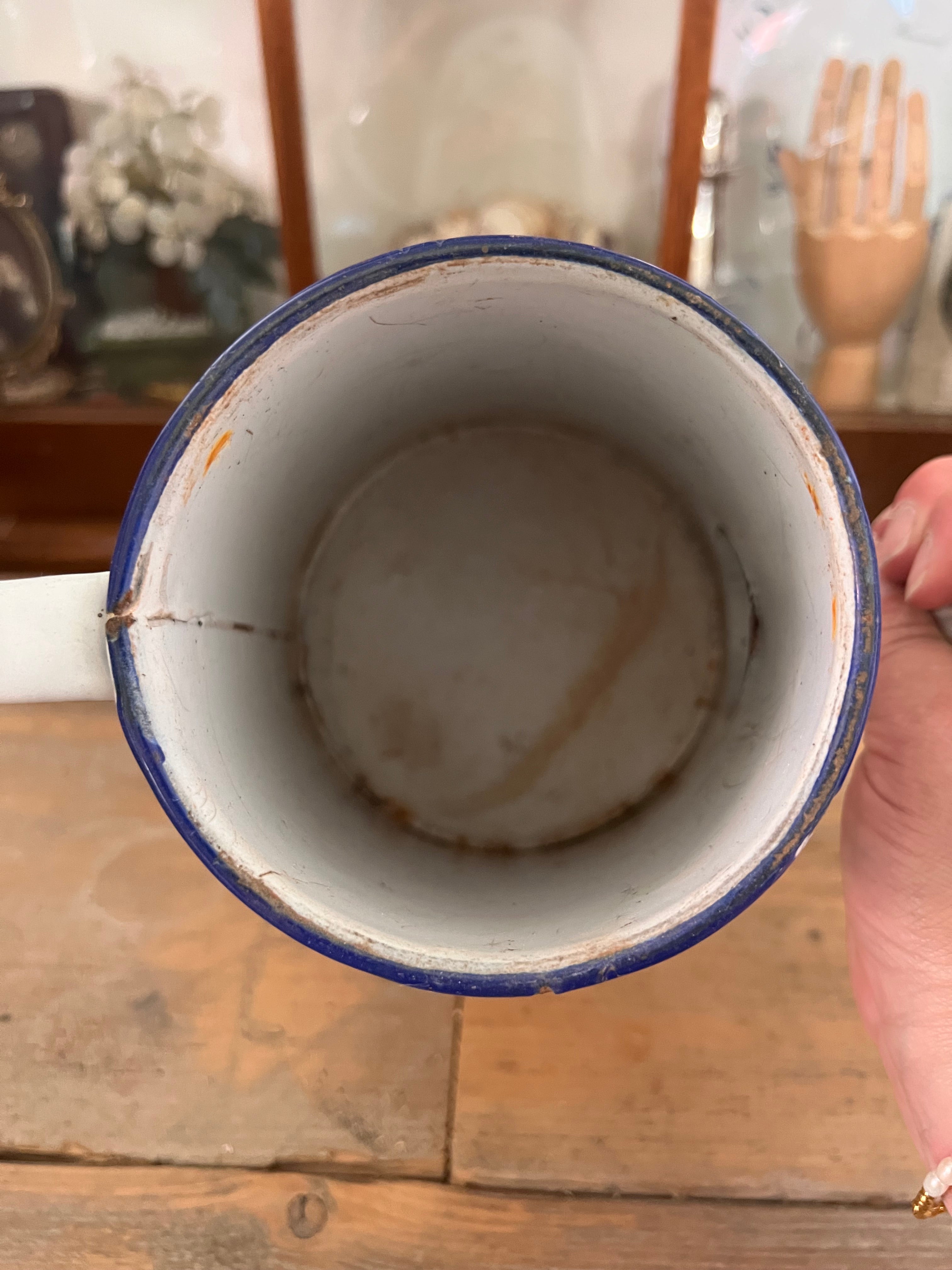 Franse emaille koffiepot wit