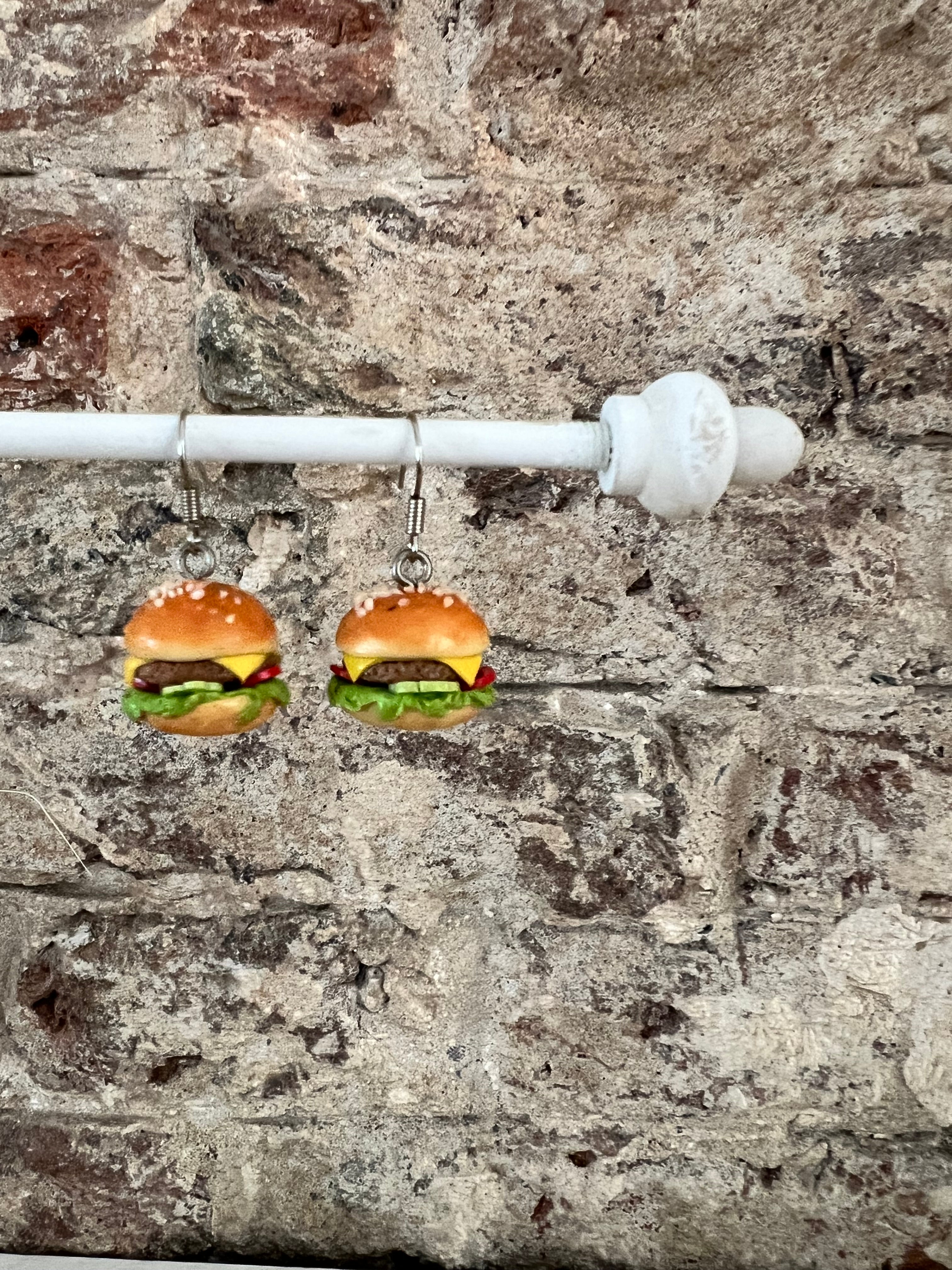 Hamburger oorbellen