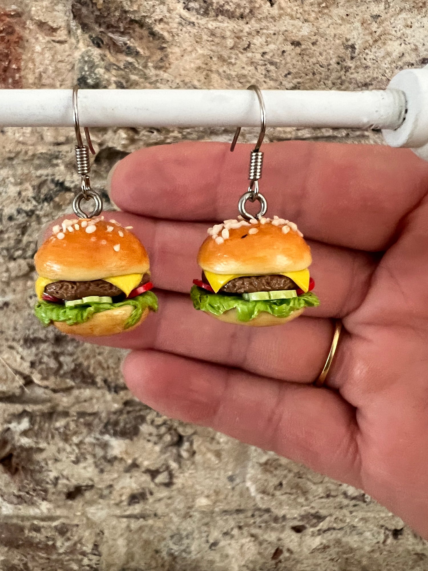 Hamburger oorbellen