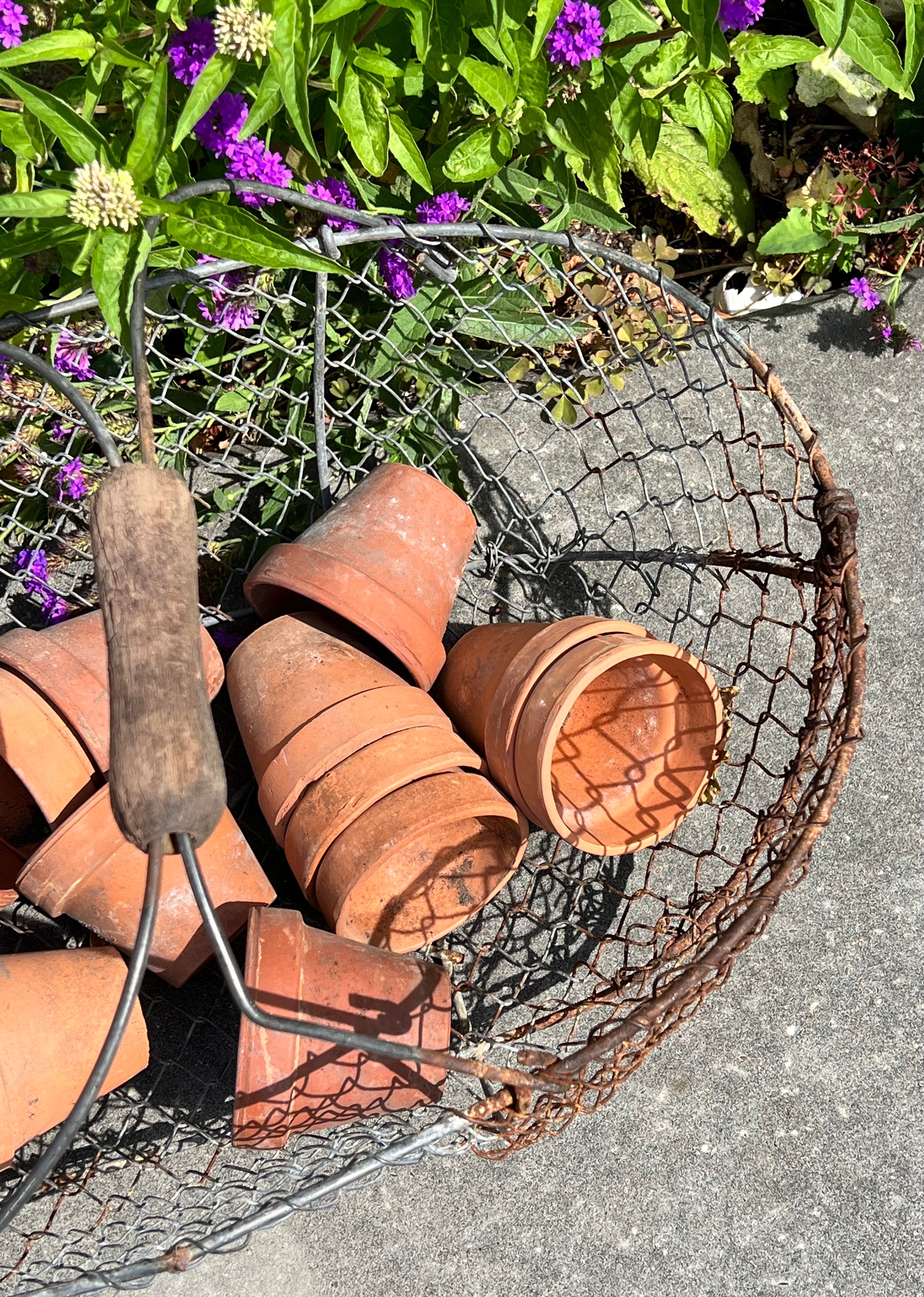 Franse brocante draadmand