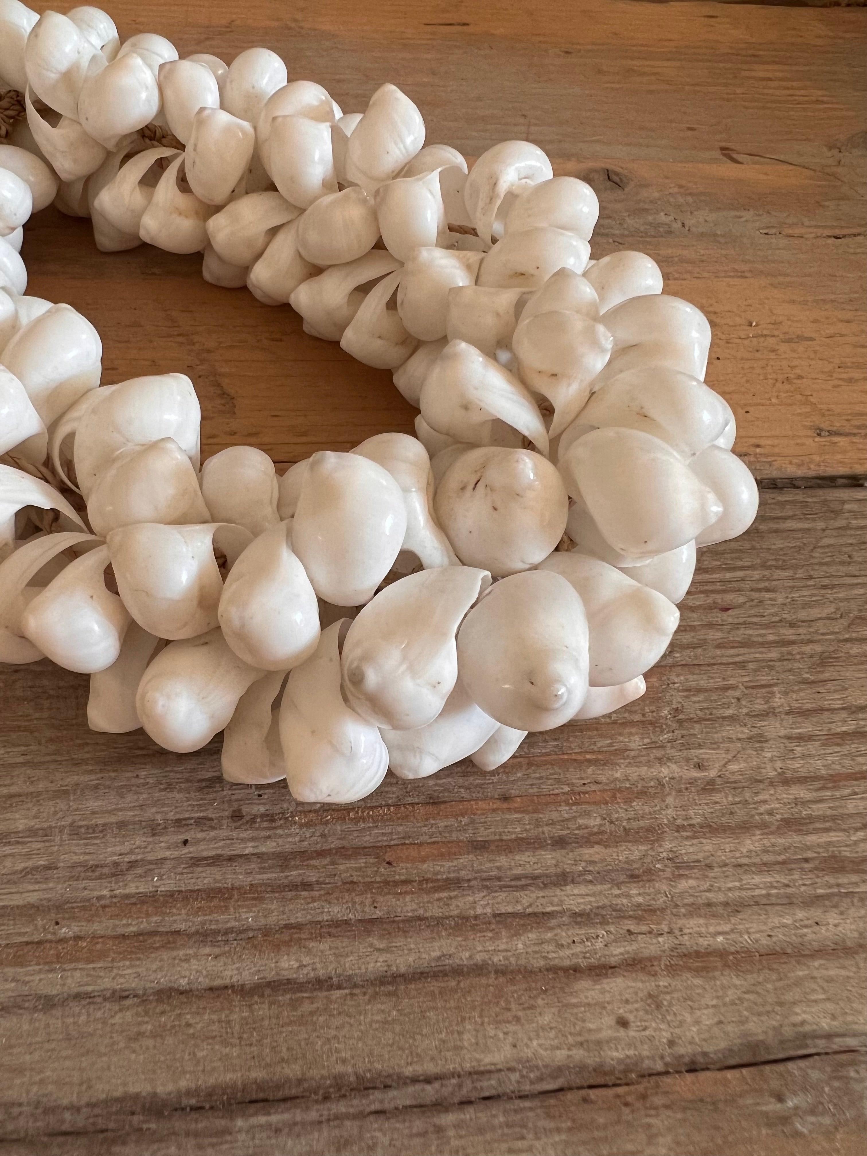 Oval shell pendant white