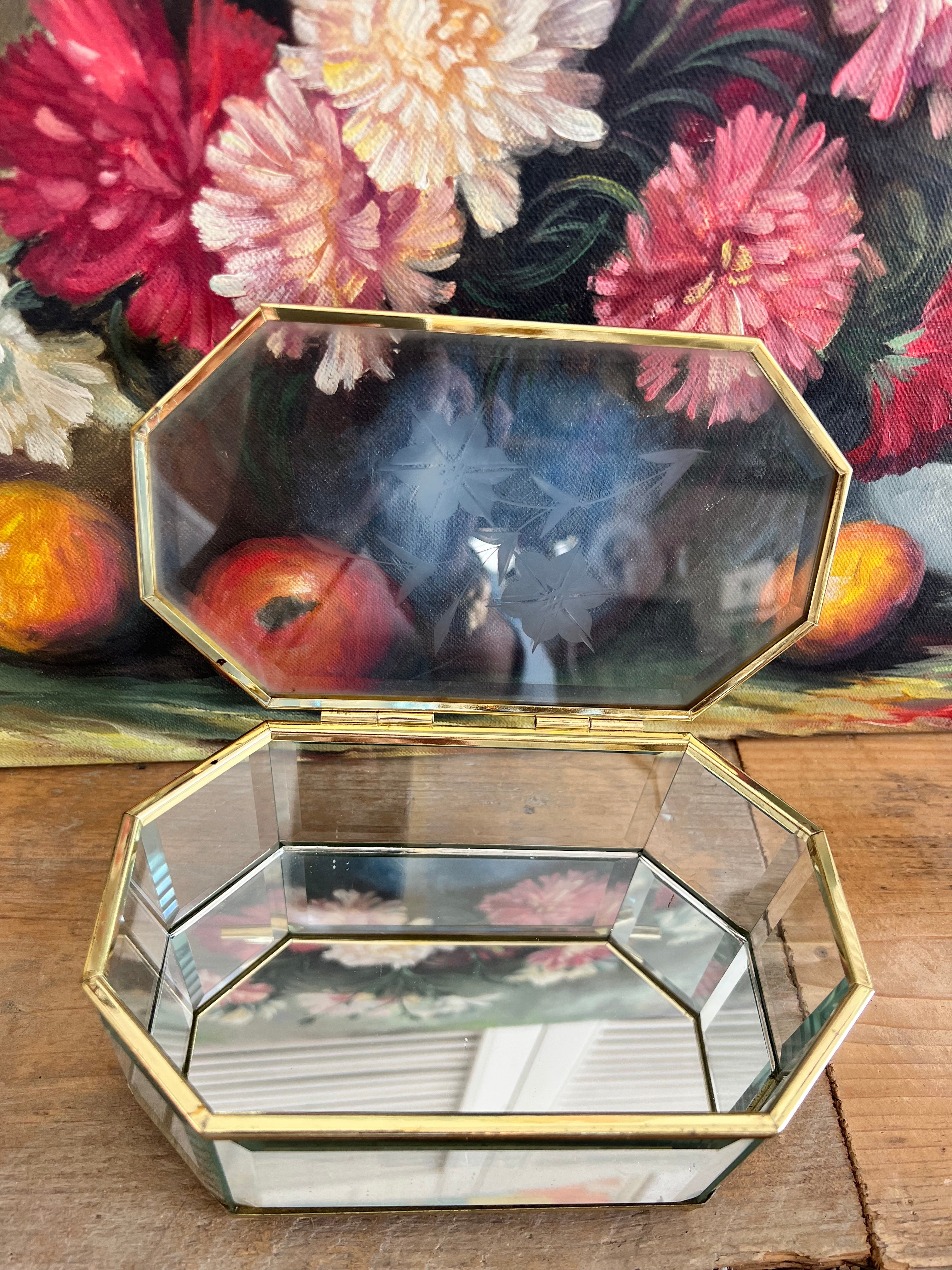 Vintage sieradendoosje glas